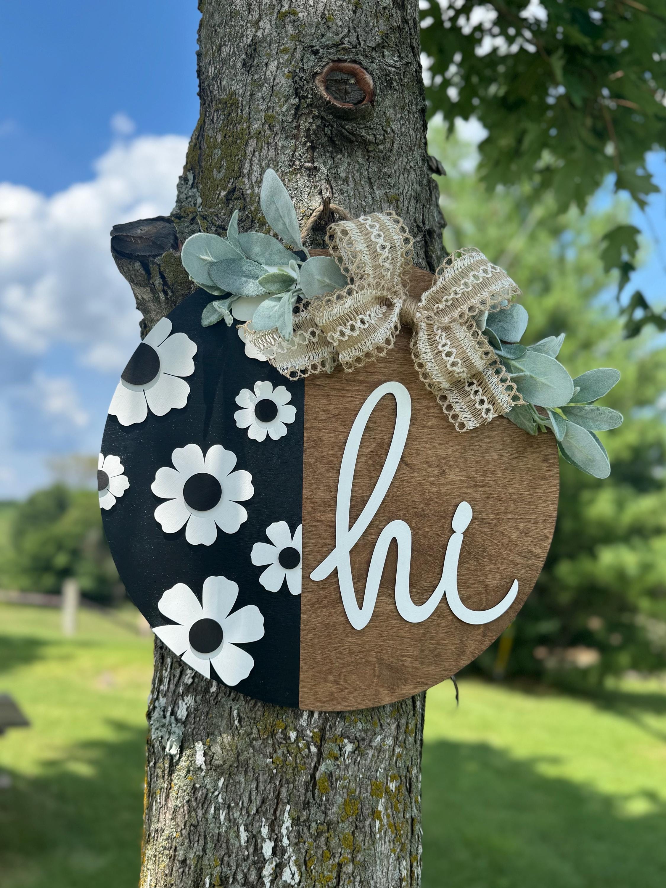 Neutral BW Porch Set | Decor | Welcome | Door Hanger | Porch Leaner | House Decorations | Custom Sign | Last Name | Closing Gift | Wedding