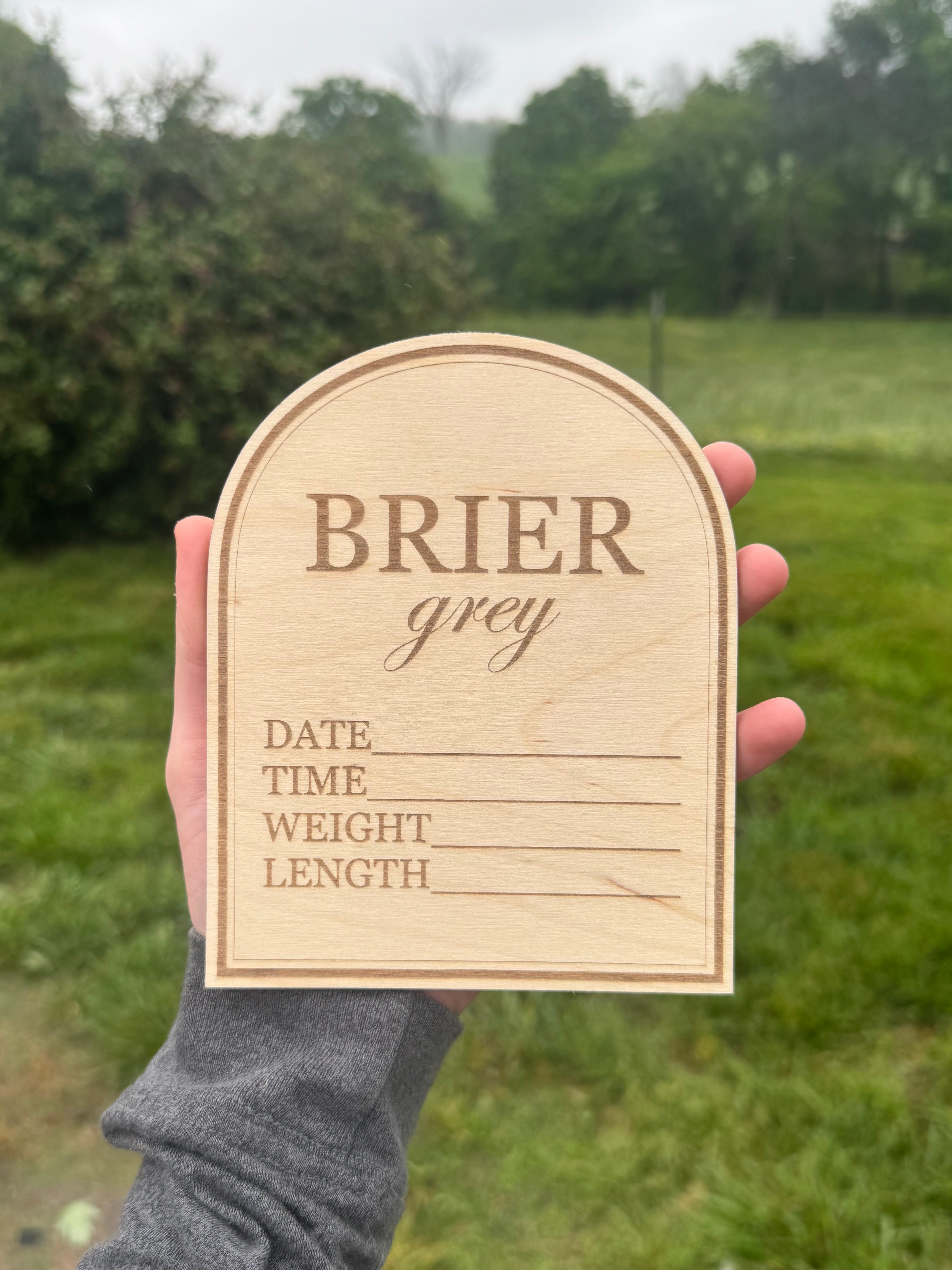 Vintage Arch Baby Name Announcement Plaque