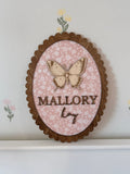 Custom Fabric Scalloped Name Plaque