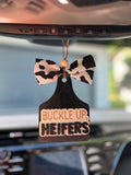 Buckle Up Heifers Car Charm