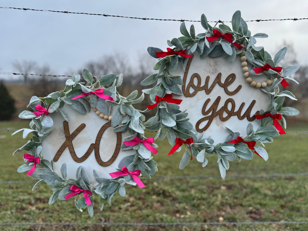 RTS Love You Door Hanger Wreath | Porch Signs | Valentine’s Day