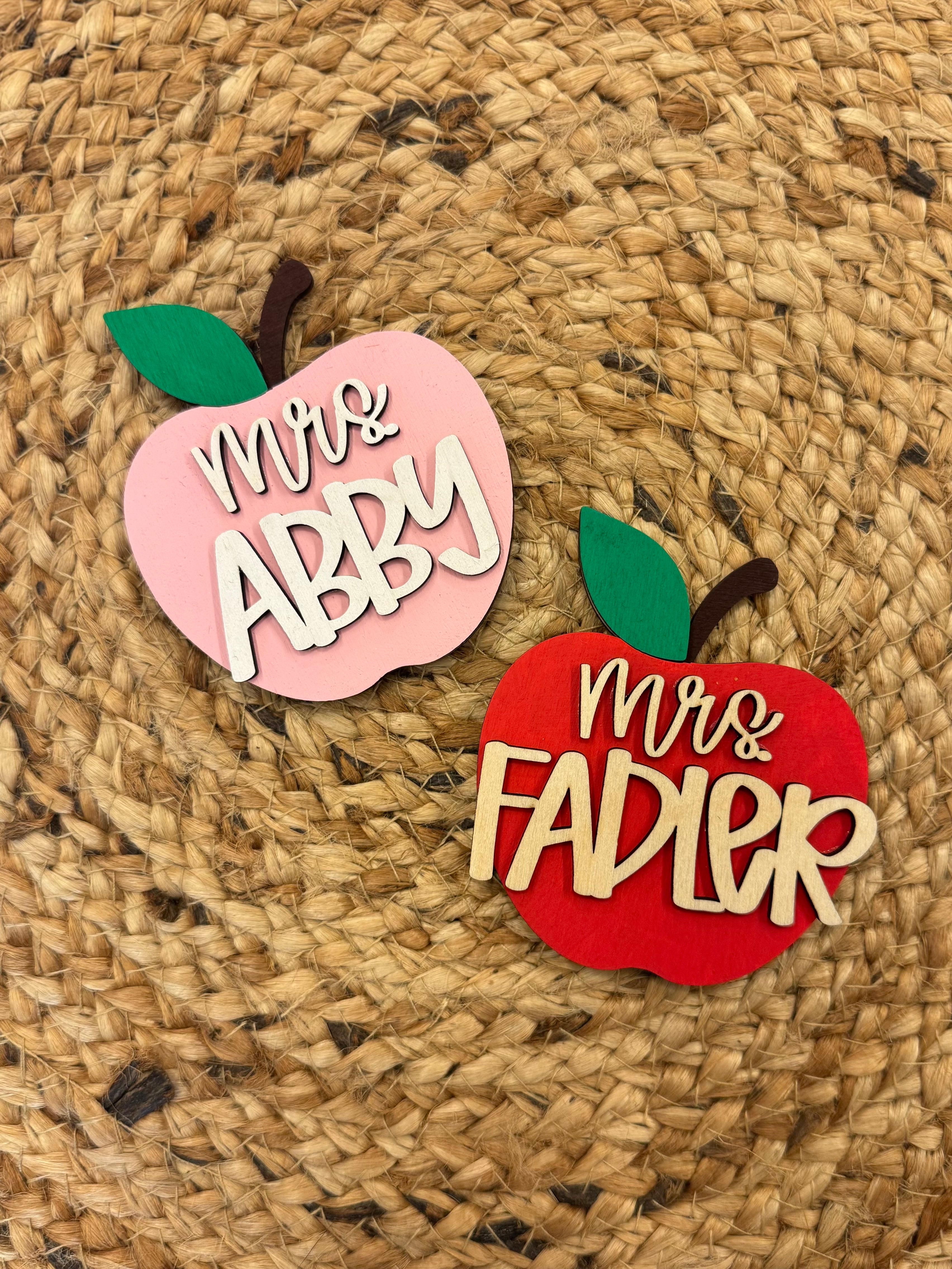 Apple Teacher Name Magnet