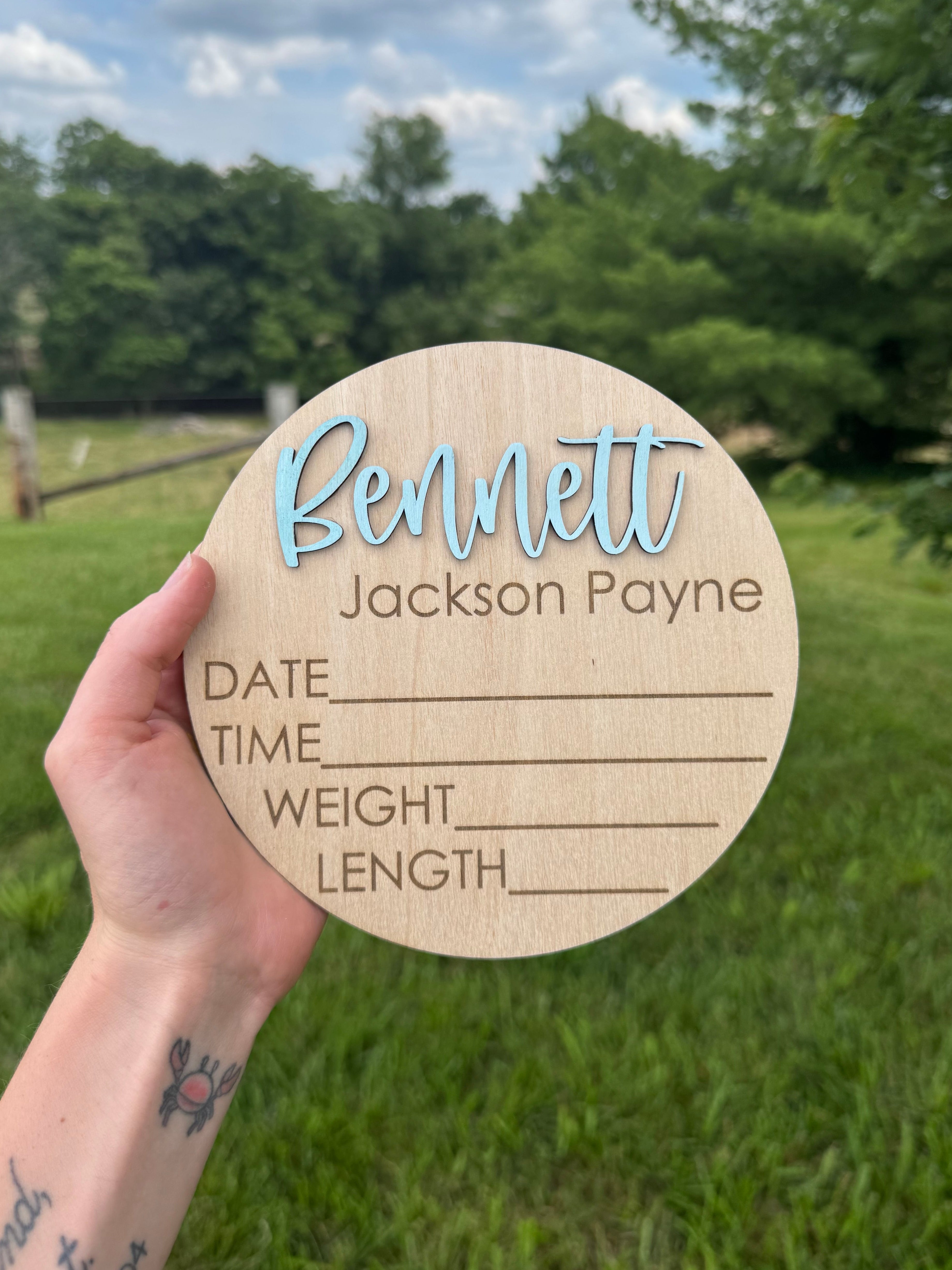 Simple Custom Birth Announcement Plaque