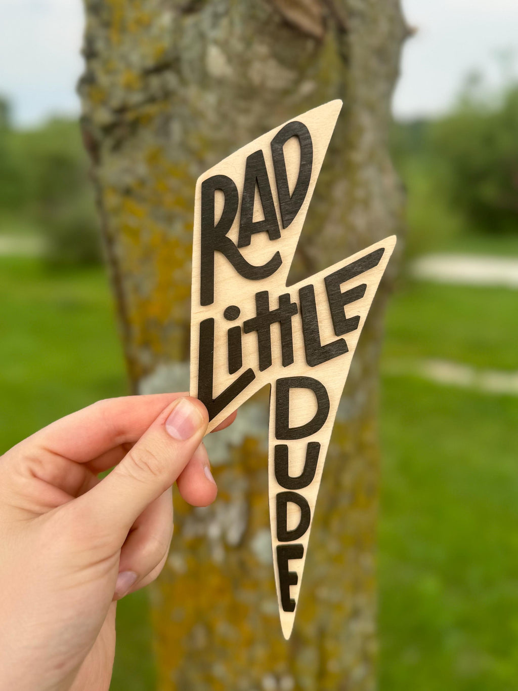 Rad Little Dude Lightning Bolt Sign Wall Decor | Boys Room | Groovy Room Signs | Toddler Decorations | Big Kid Room | Trendy Kids | Babies