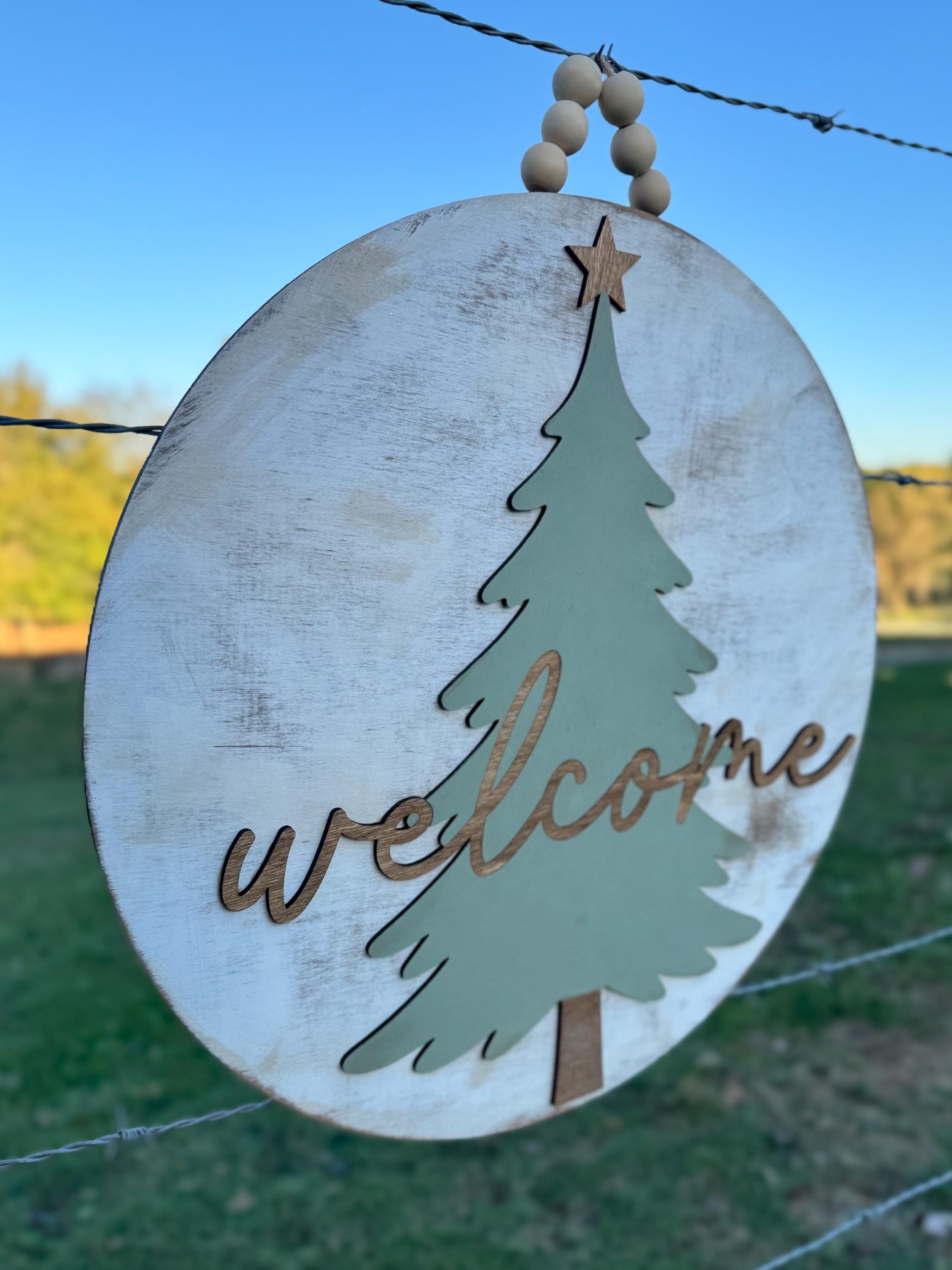 Merry Christmas Porch Set | Decor | Tree | Door Hanger | Porch Leaner | Winter Decorations | Boho | Custom Sign | Neutral | Welcome