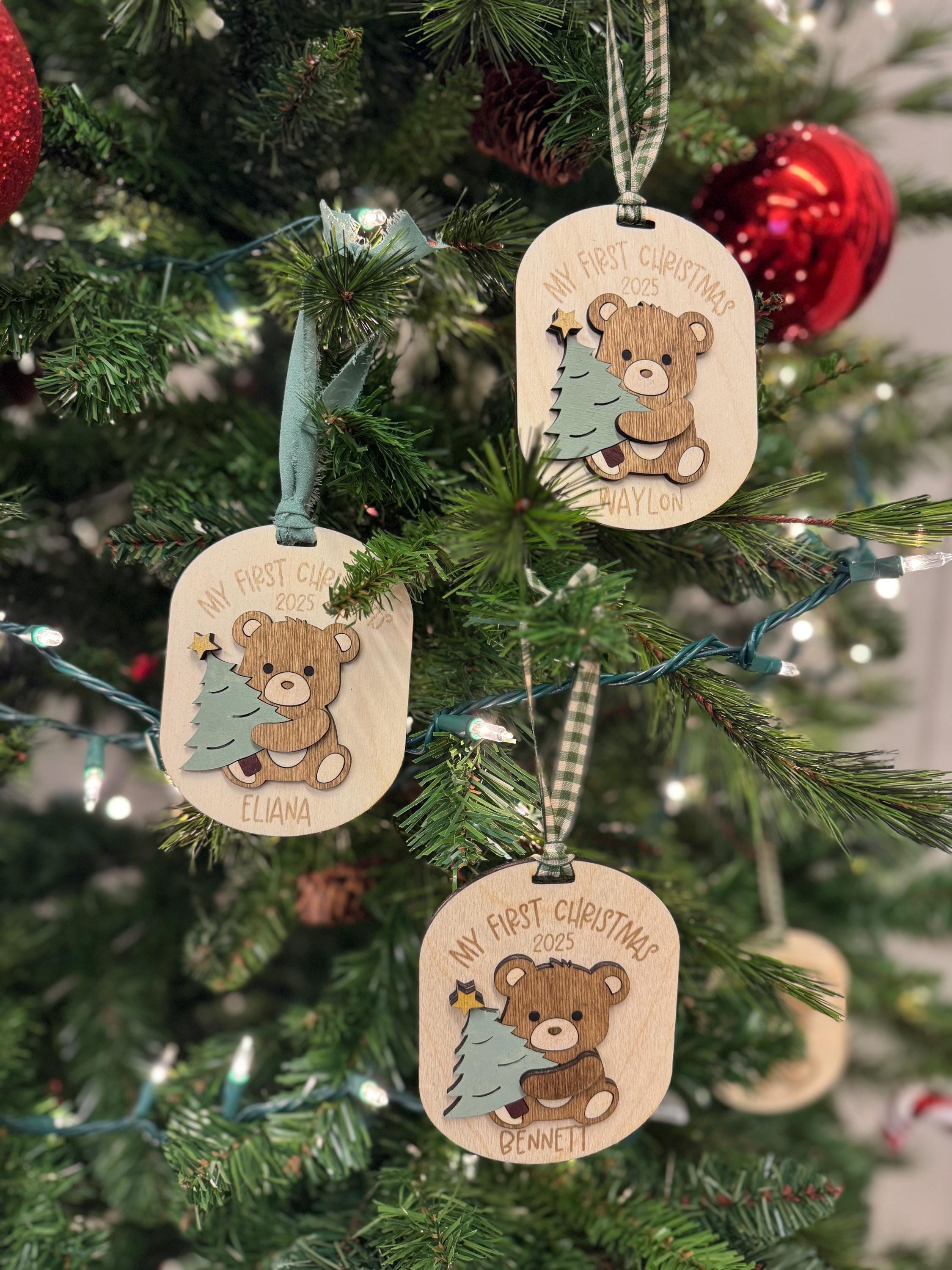 Personalized Baby’s First Christmas Ornament | Custom Ornament | Gift | Keepsake | Holiday Decor | Stocking Tag | Goose | Teddy Bear