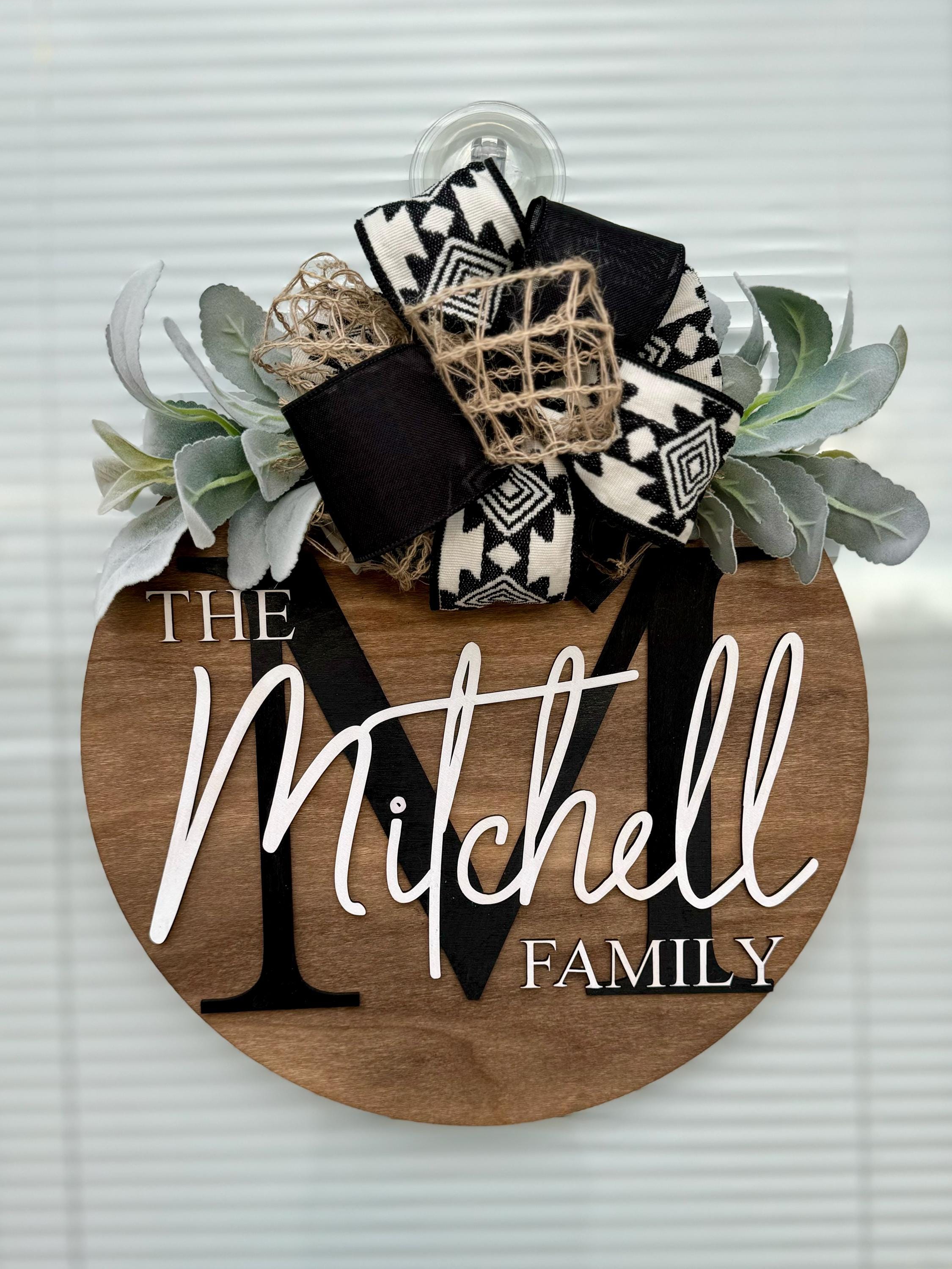 Last Name Door Hanger | Custom Porch Decor | Wedding Gift | New House Gift | Home | Marriage | Realtor Present | Christmas | Mr and Mrs Sign