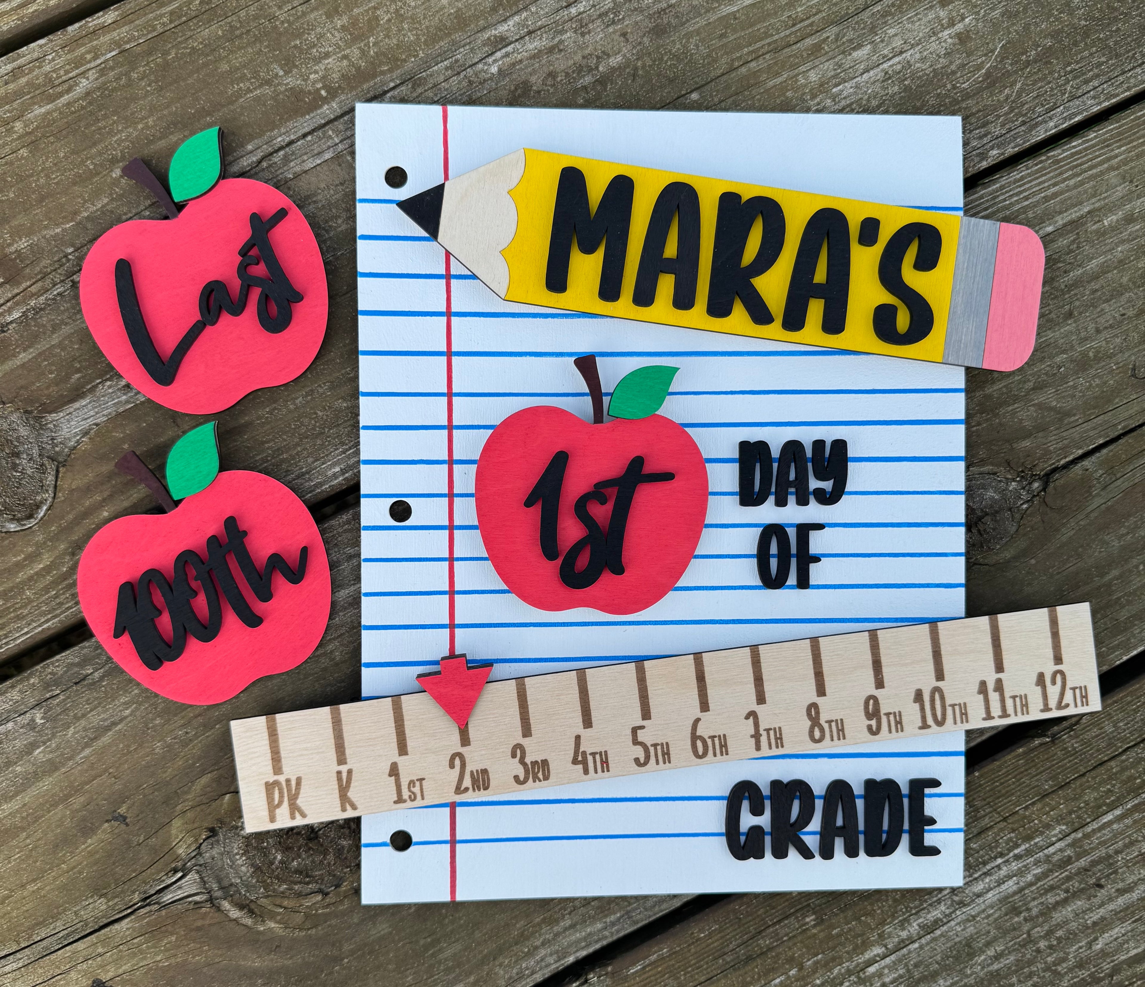 Interchangeable Back to School Sign - First day of, 100th day of, last day of
