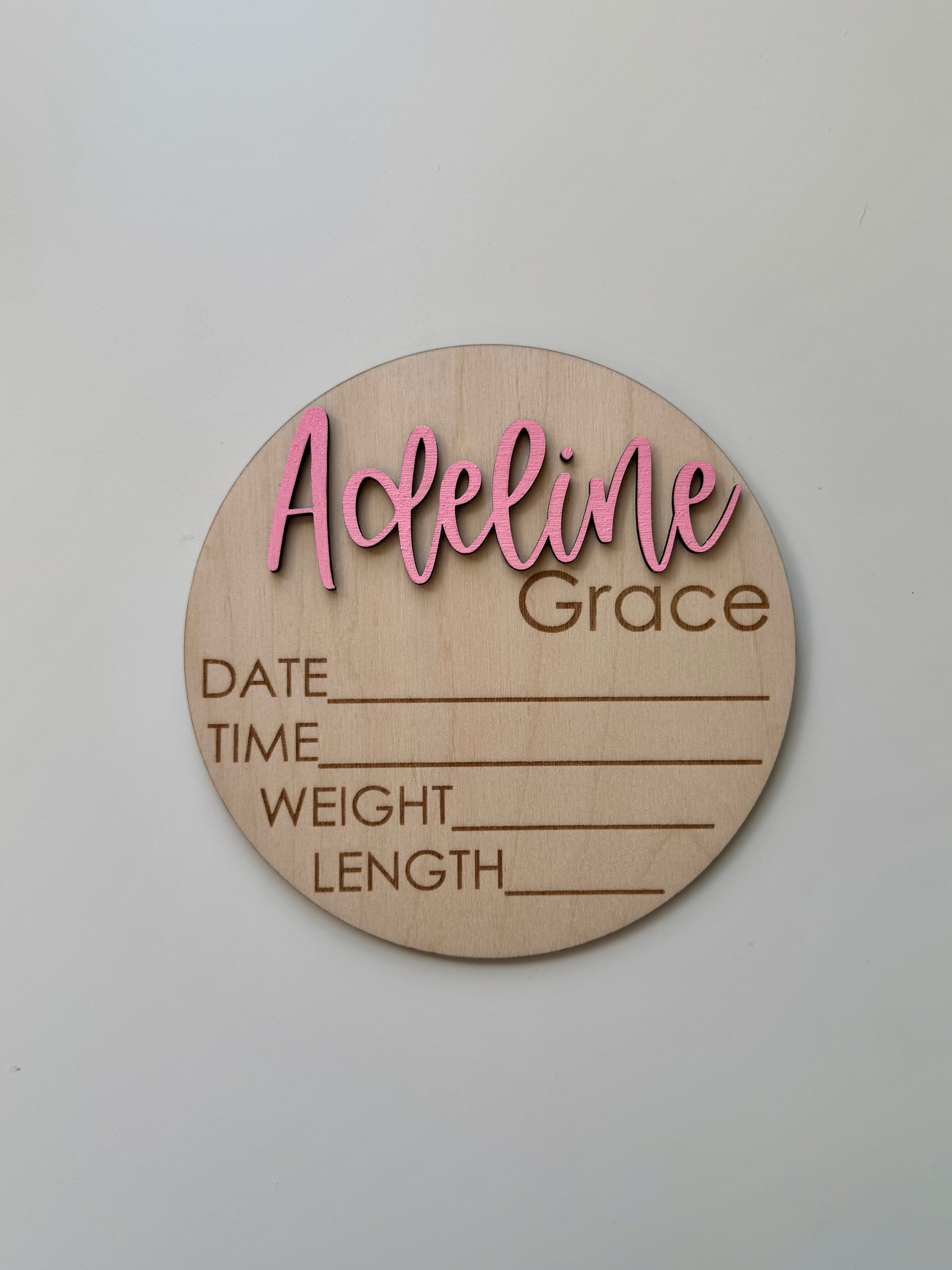 Simple Custom Birth Announcement Plaque