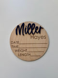 Simple Custom Birth Announcement Plaque