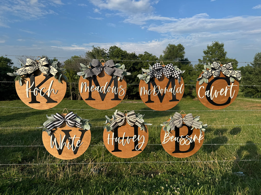 PREORDER Last Name Door Hanger