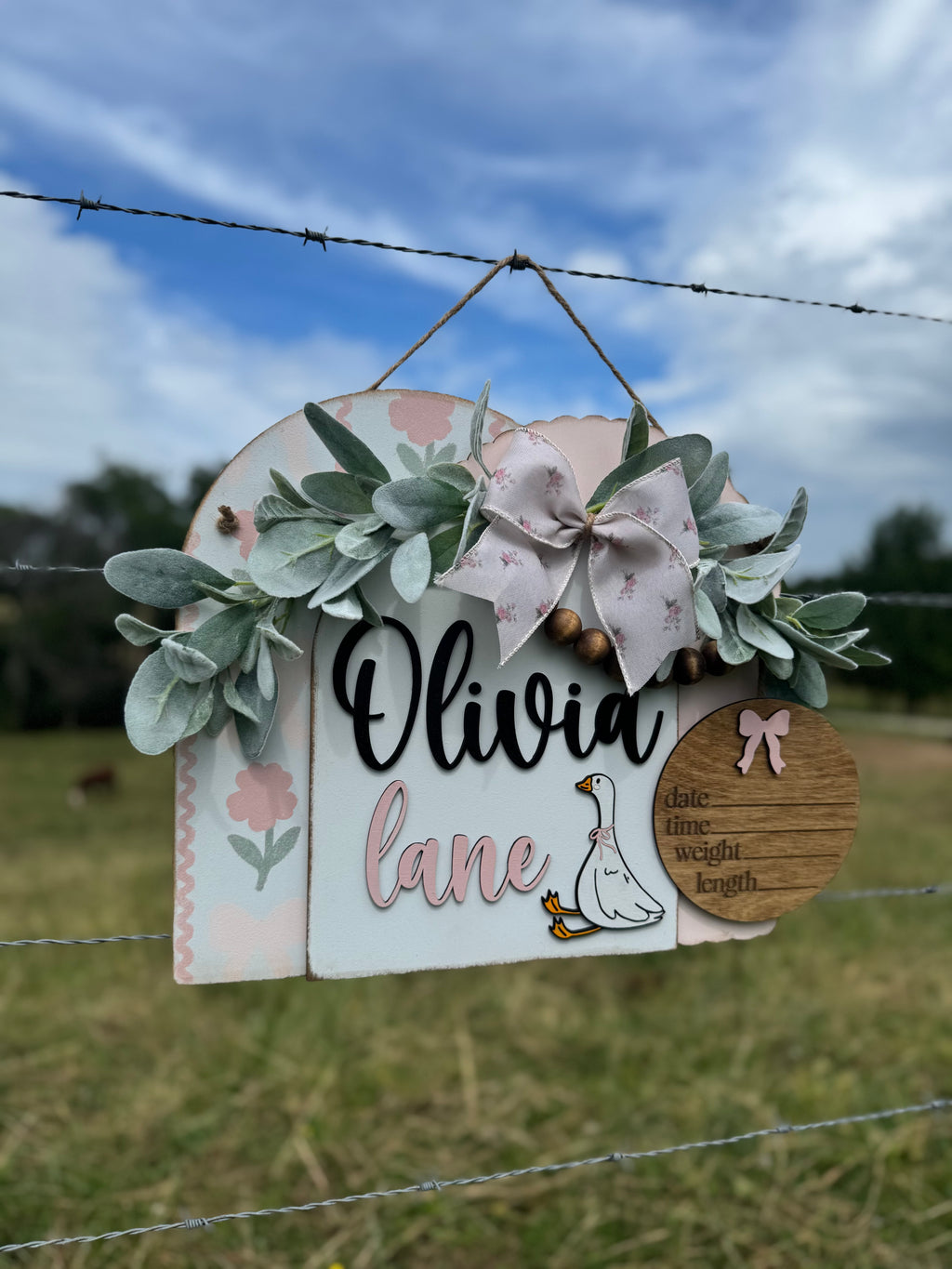 Arched Goose Name Sign