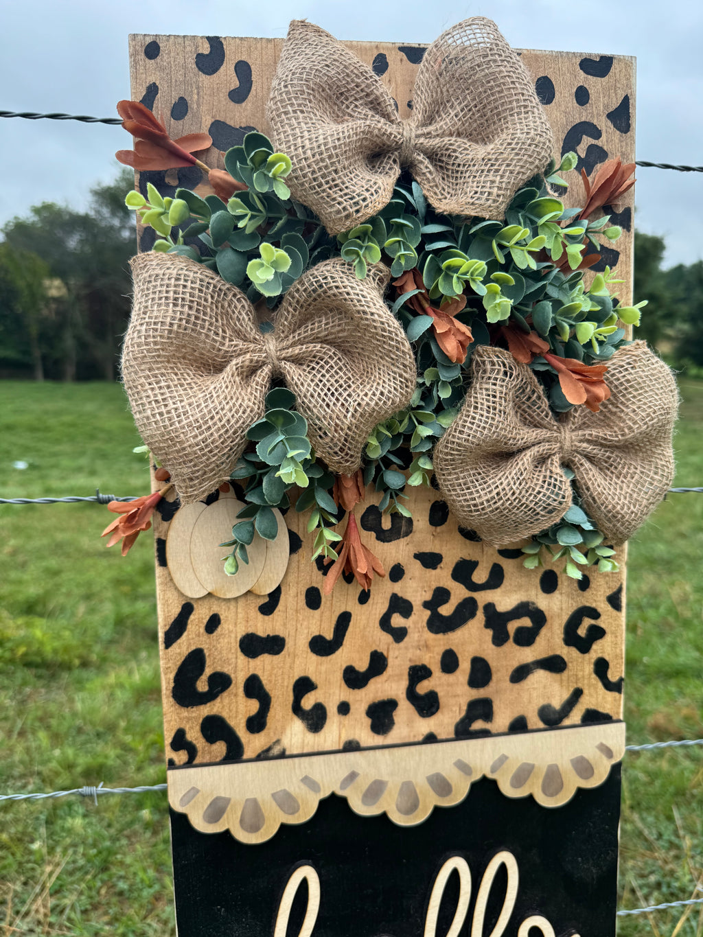 Cheetah Pumpkin Porch Signs