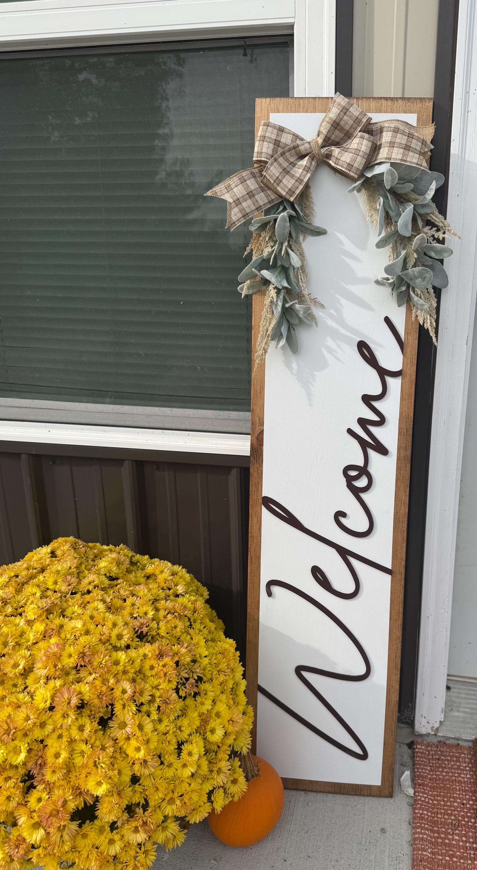 Neutral Boho Porch Set | Decor | Welcome | Door Hanger | Porch Leaner | House Decorations | Custom Sign | Last Name | Closing Gift | Wedding