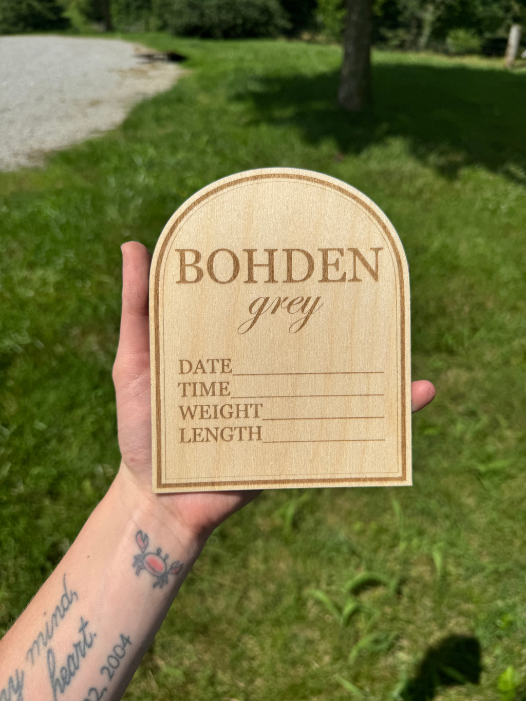 Vintage Arch Baby Name Announcement Plaque