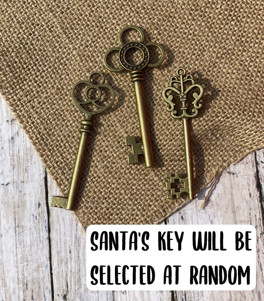 Santa's Magic Key Ornament | Custom Santa Ornament | House Without a Chimney Tag | Personalized Wood Tag | Wooden Santa Gift Tag