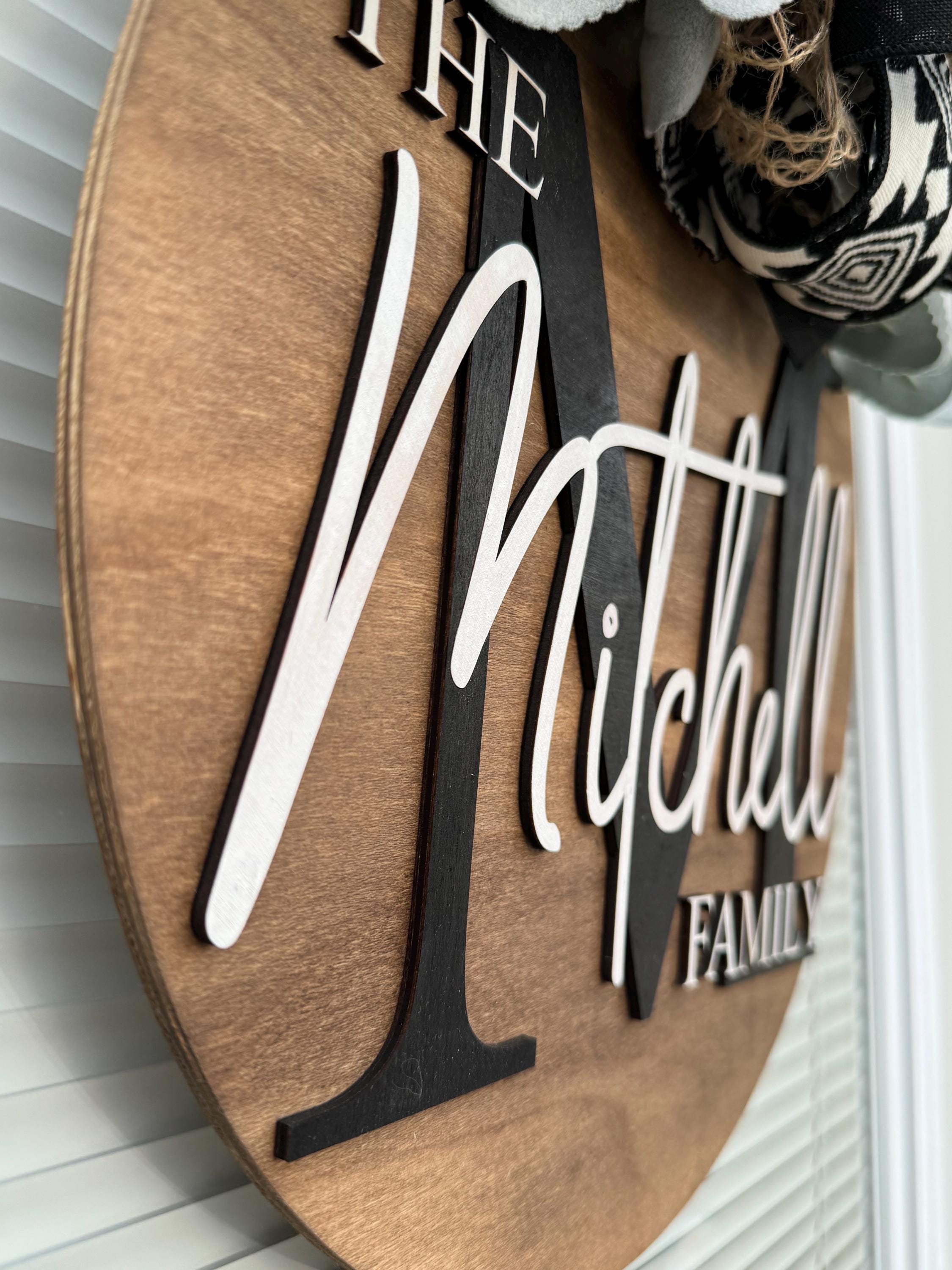 Last Name Door Hanger | Custom Porch Decor | Wedding Gift | New House Gift | Home | Marriage | Realtor Present | Christmas | Mr and Mrs Sign