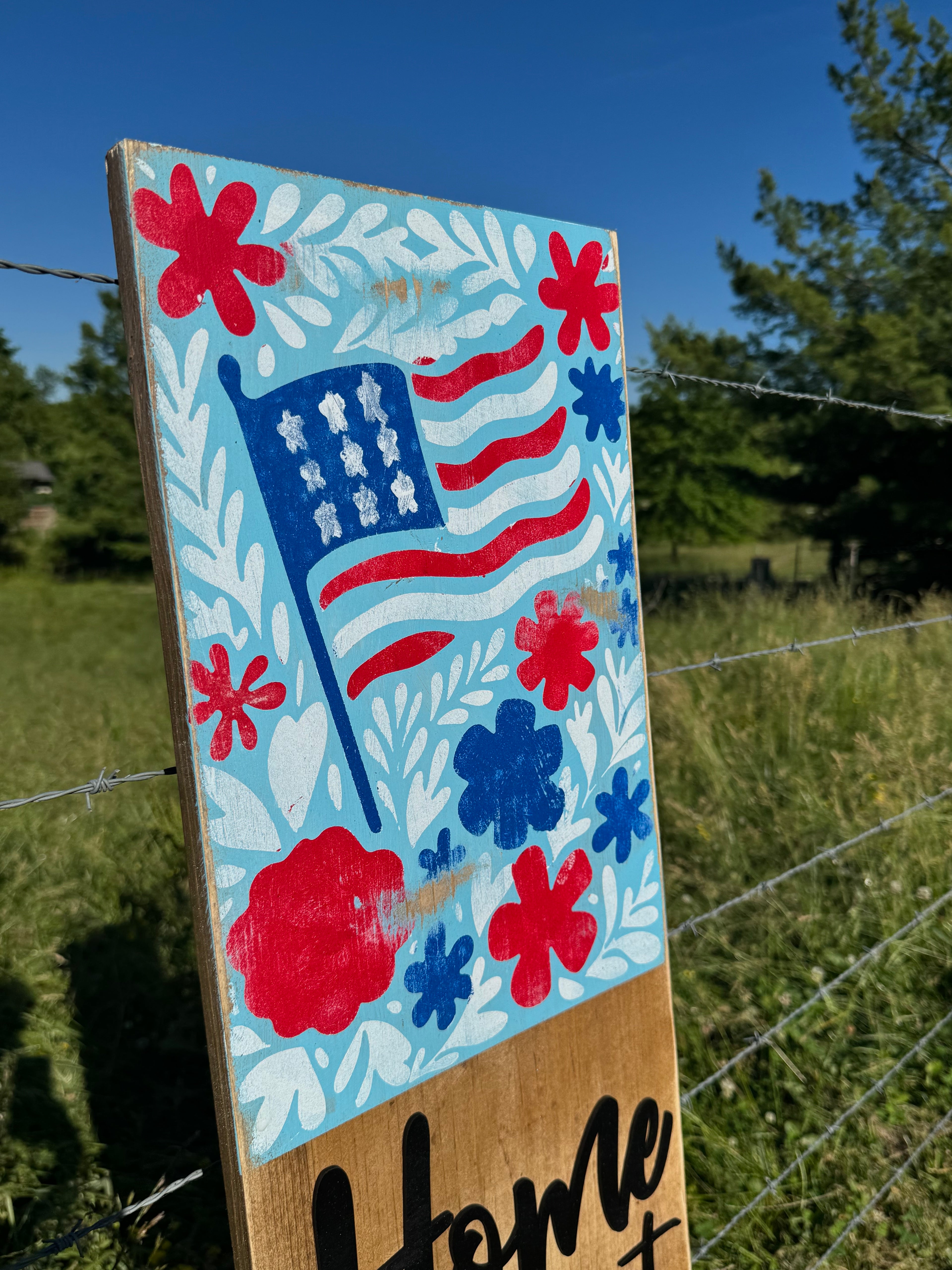 PREORDER Floral Patriotic Porch Signs