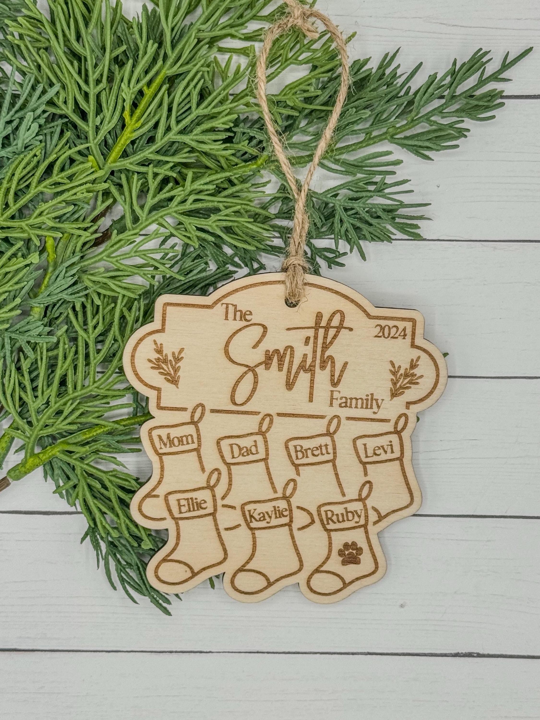 Personalized Family Wood Christmas Ornament | Custom Ornament | Christmas Gift | Keepsake | Holiday Decor | Stocking Tag | Memorabilia