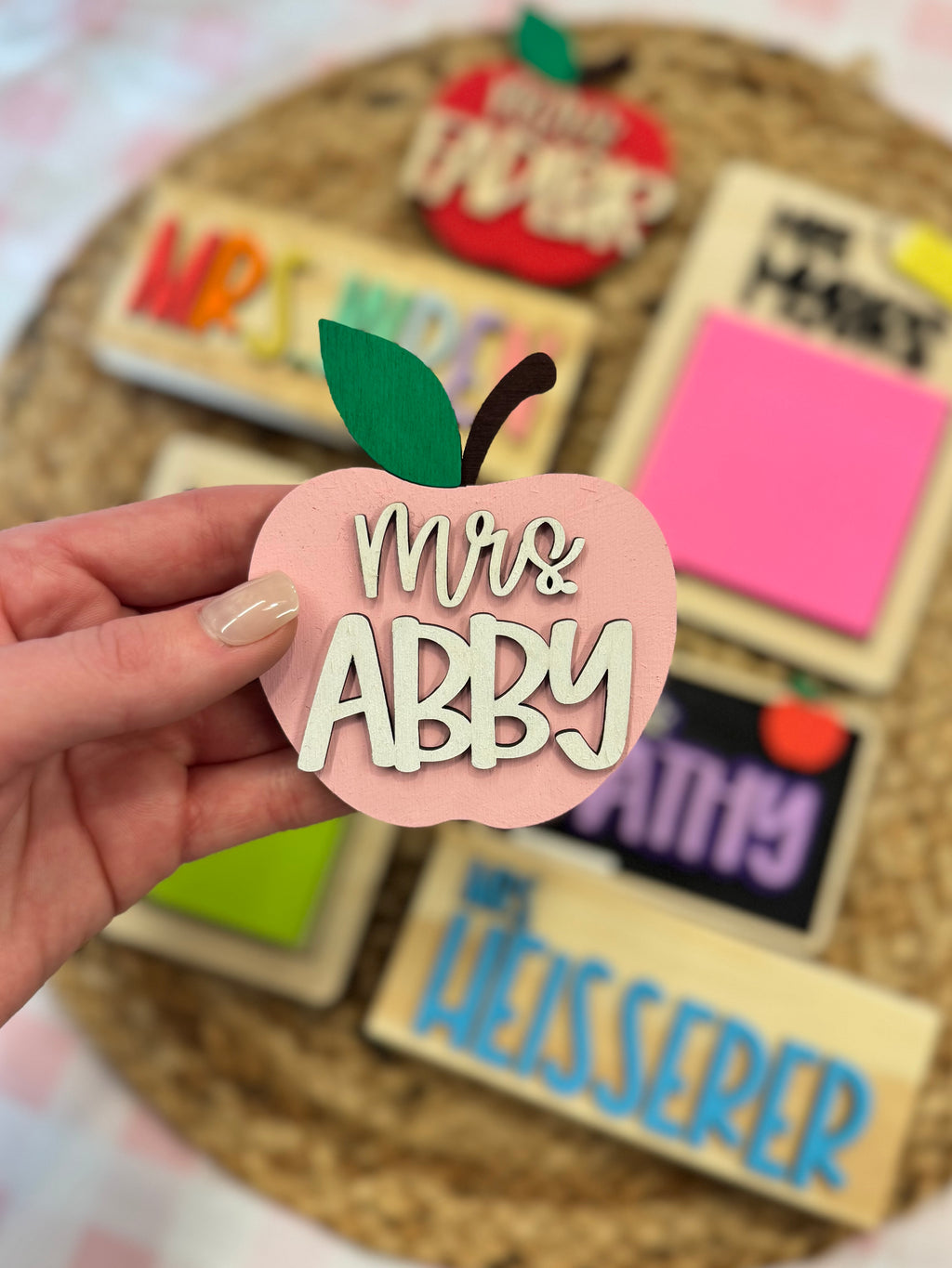 Apple Teacher Name Magnet