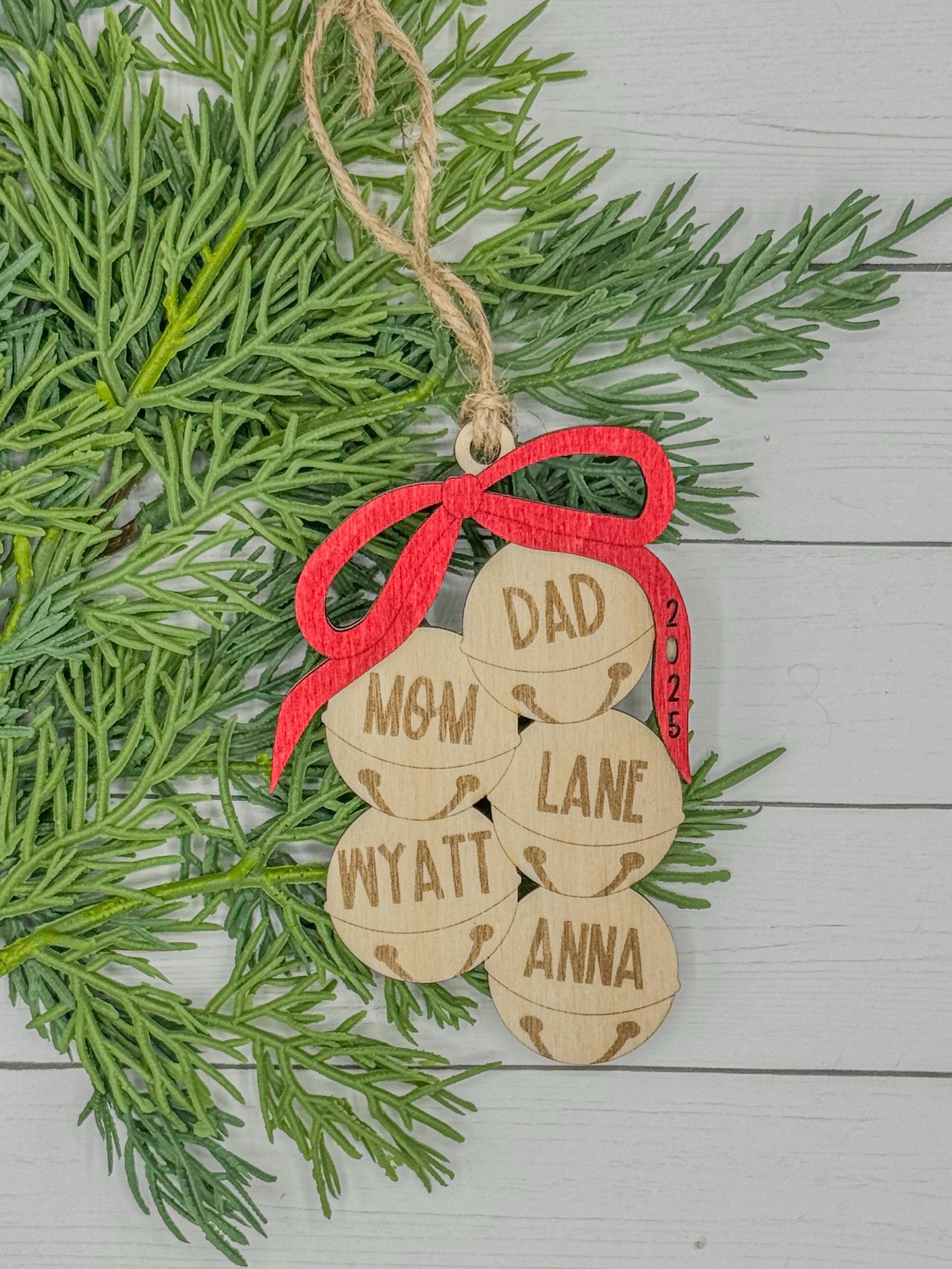 Personalized Family Wood Christmas Ornament | Custom Ornament | Christmas Gift | Keepsake | Holiday Decor | Stocking Tag | Memorabilia