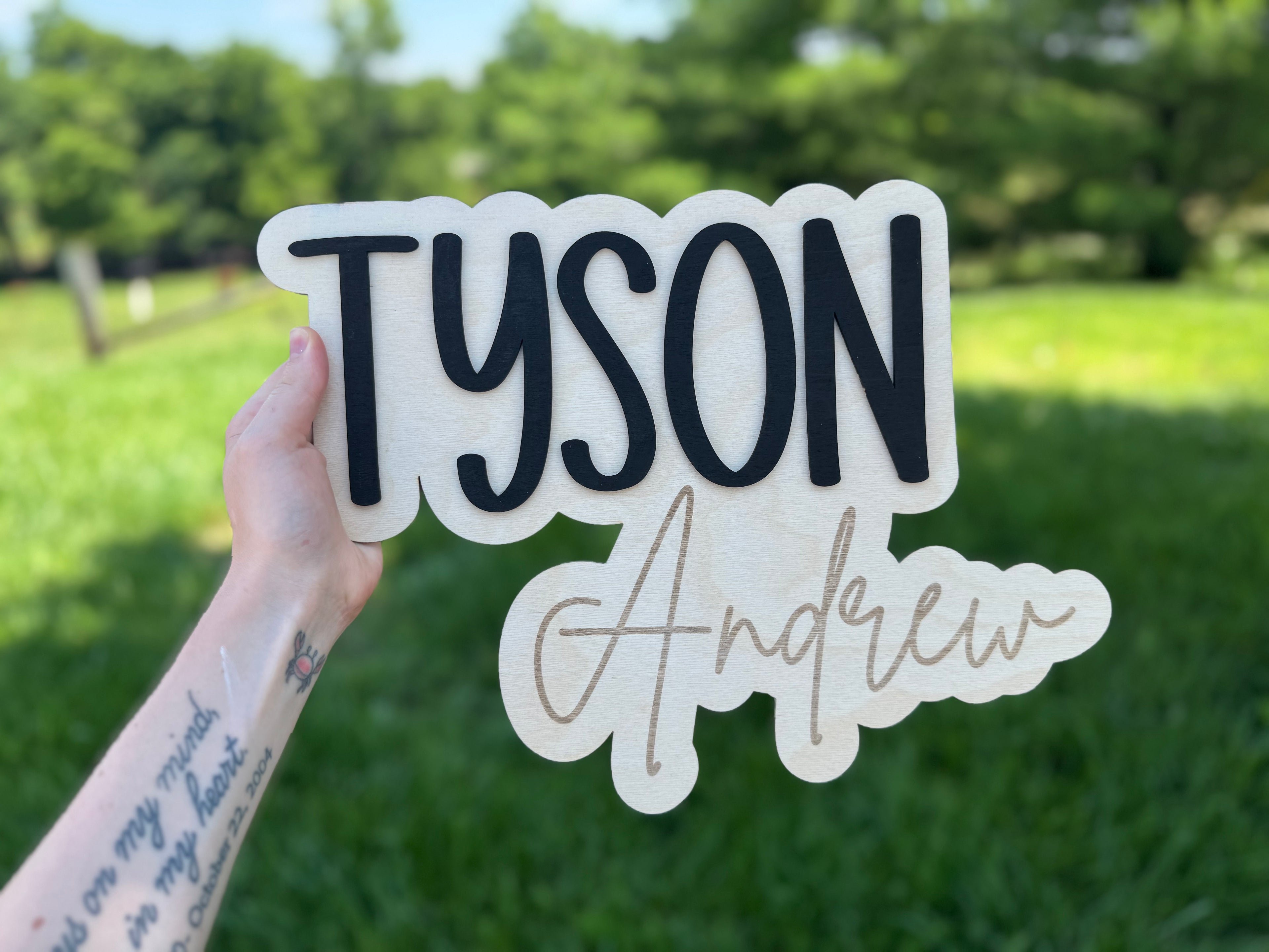 Custom Cut Name Plaque | Birth Announcement Sign