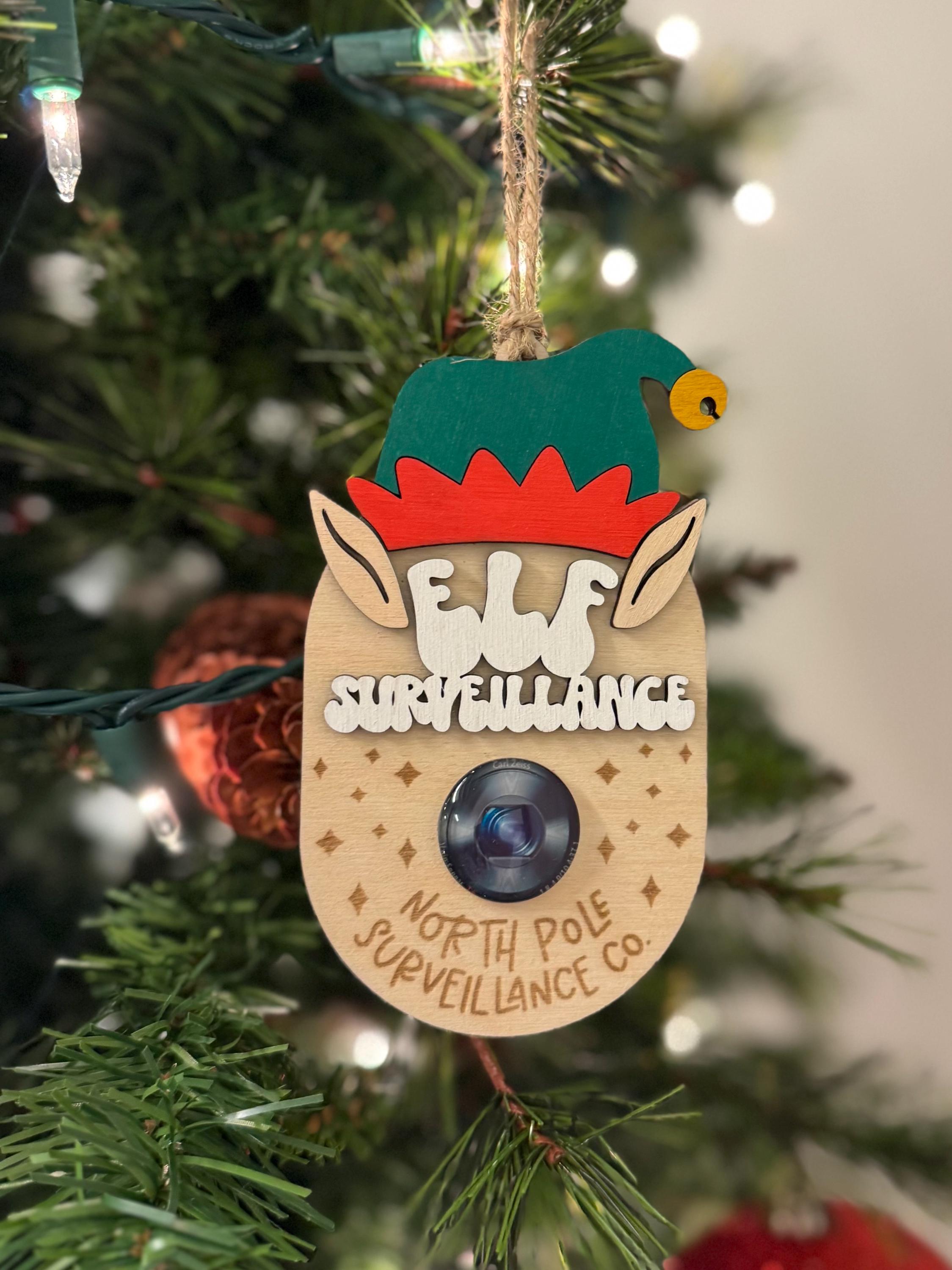 Elf Surveillance Ornament | Naughty or Nice | Santa Cam | Personalized Tree Decor | Holiday Gift | Christmas Present | Kids Gift | Xmas Eve