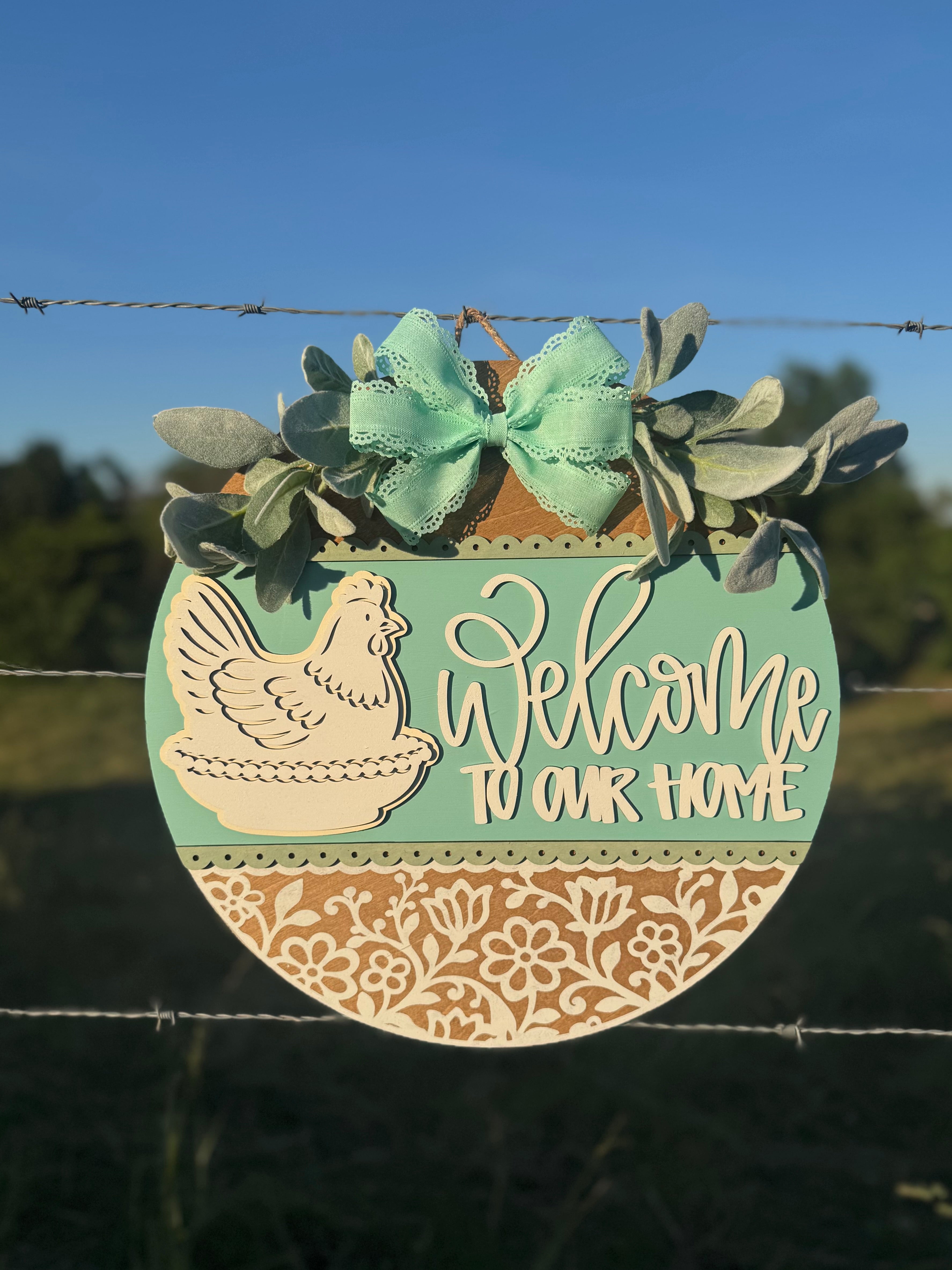 PREORDER Hen on a Nest Door Hanger