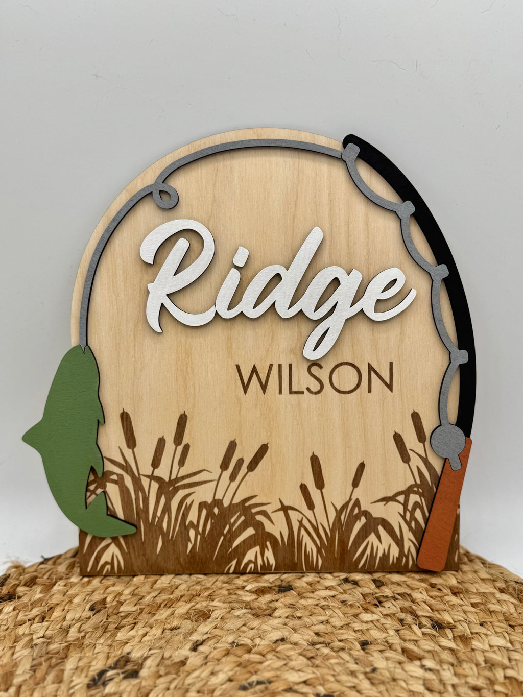 Fishing Custom Birth Announcement Plaque