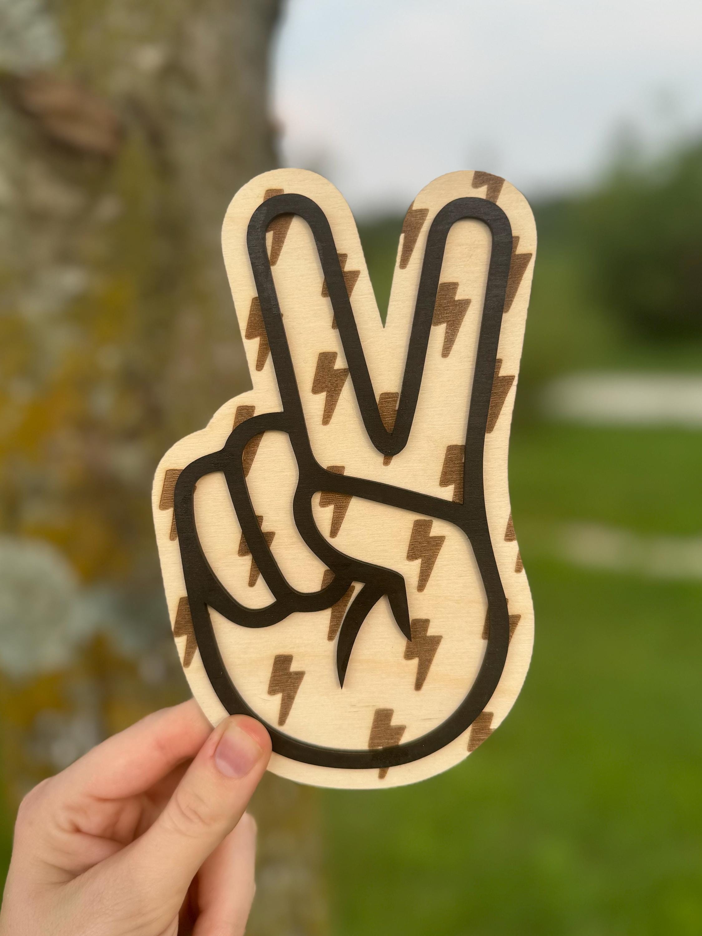 Lightning Bolt Peace Sign Wall Decor | Rad Little Dude Decor | Groovy Room Signs | Toddler Decorations | Big Kid Room | Trendy Kids | Babies