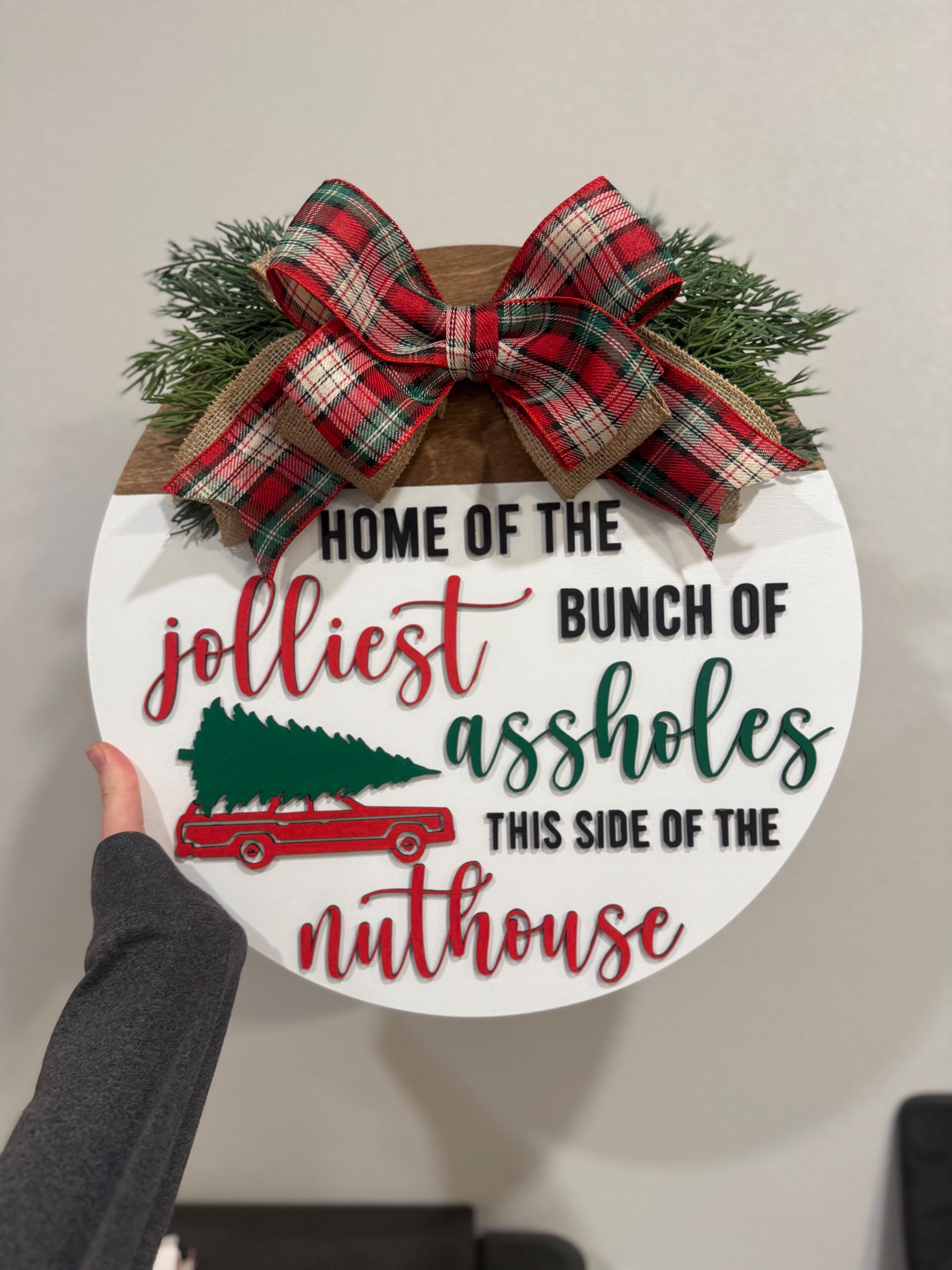Merry Christmas Porch Set | Decor | Tree | Door Hanger | Porch Leaner | Winter Decorations | Plaid | Custom Sign | Red & Green | Welcome