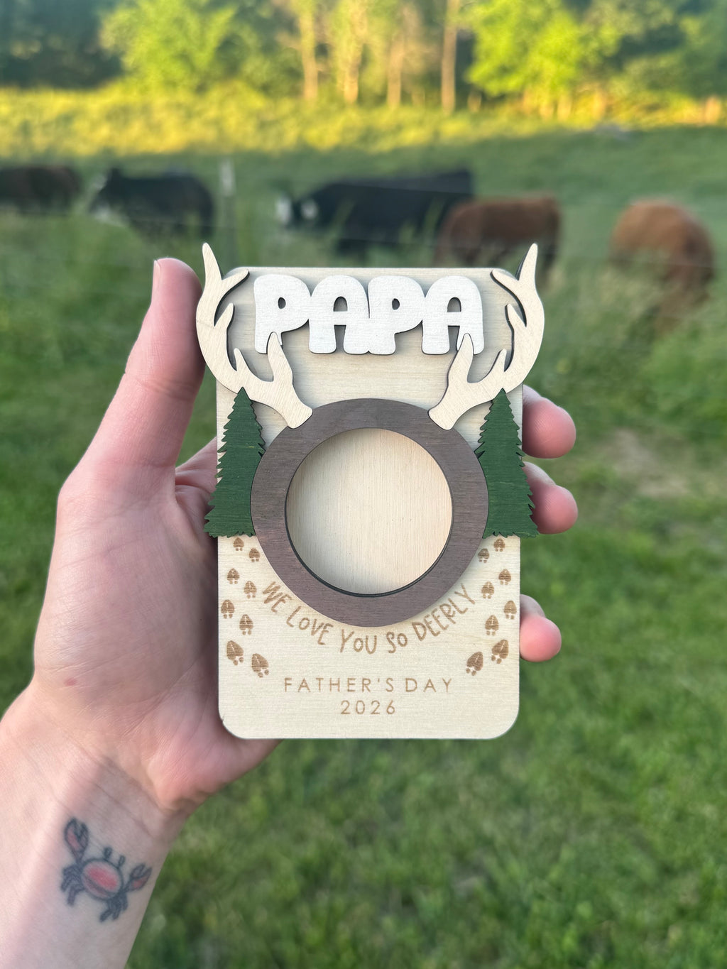Custom Deer Picture Frame Magnet or Visor Clip
