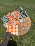 RTS IMPERFECT Hey Sweet Cheeks Gingham 14” Door Hanger Sign