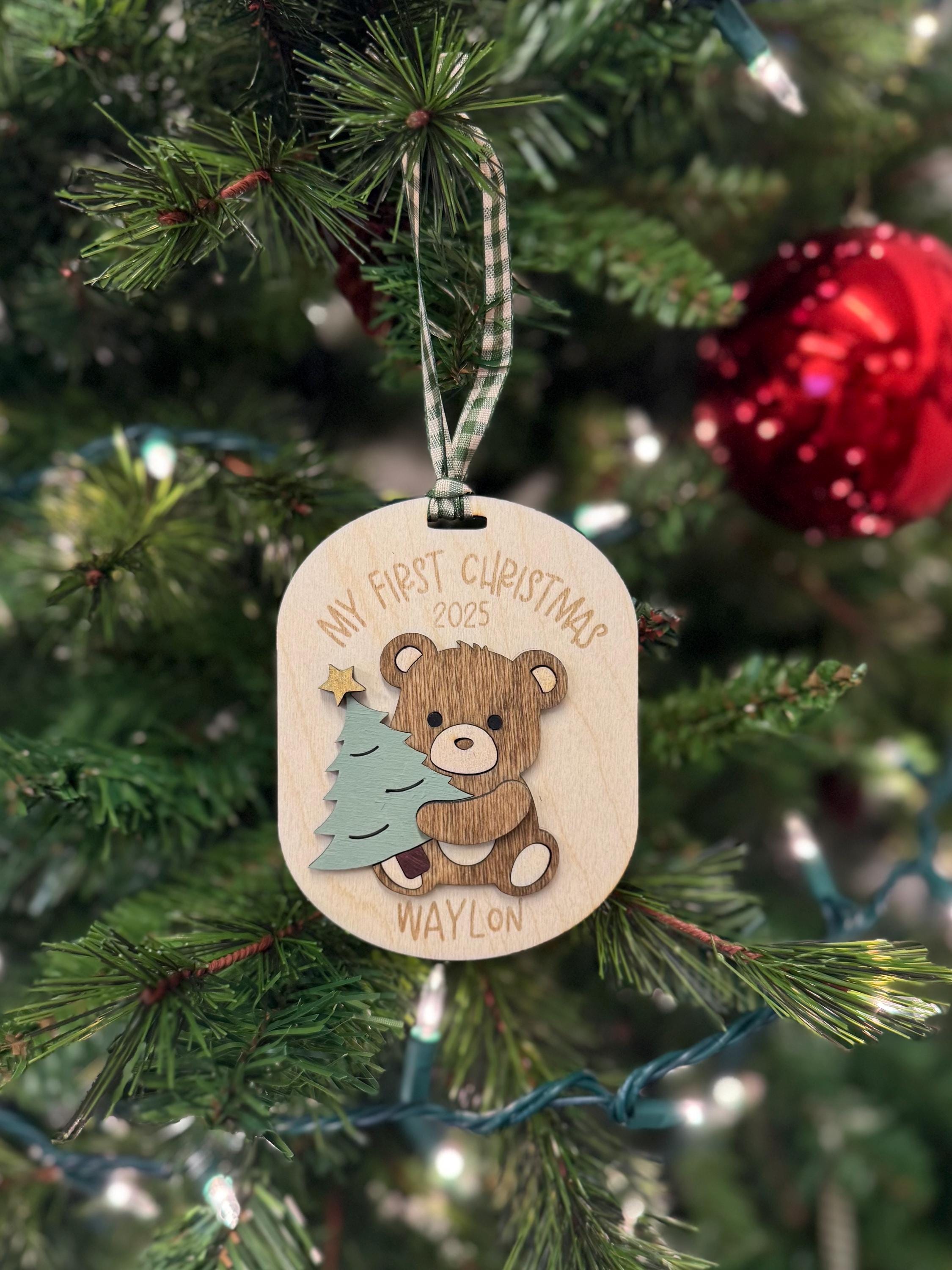 Personalized Baby’s First Christmas Ornament | Custom Ornament | Gift | Keepsake | Holiday Decor | Stocking Tag | Goose | Teddy Bear