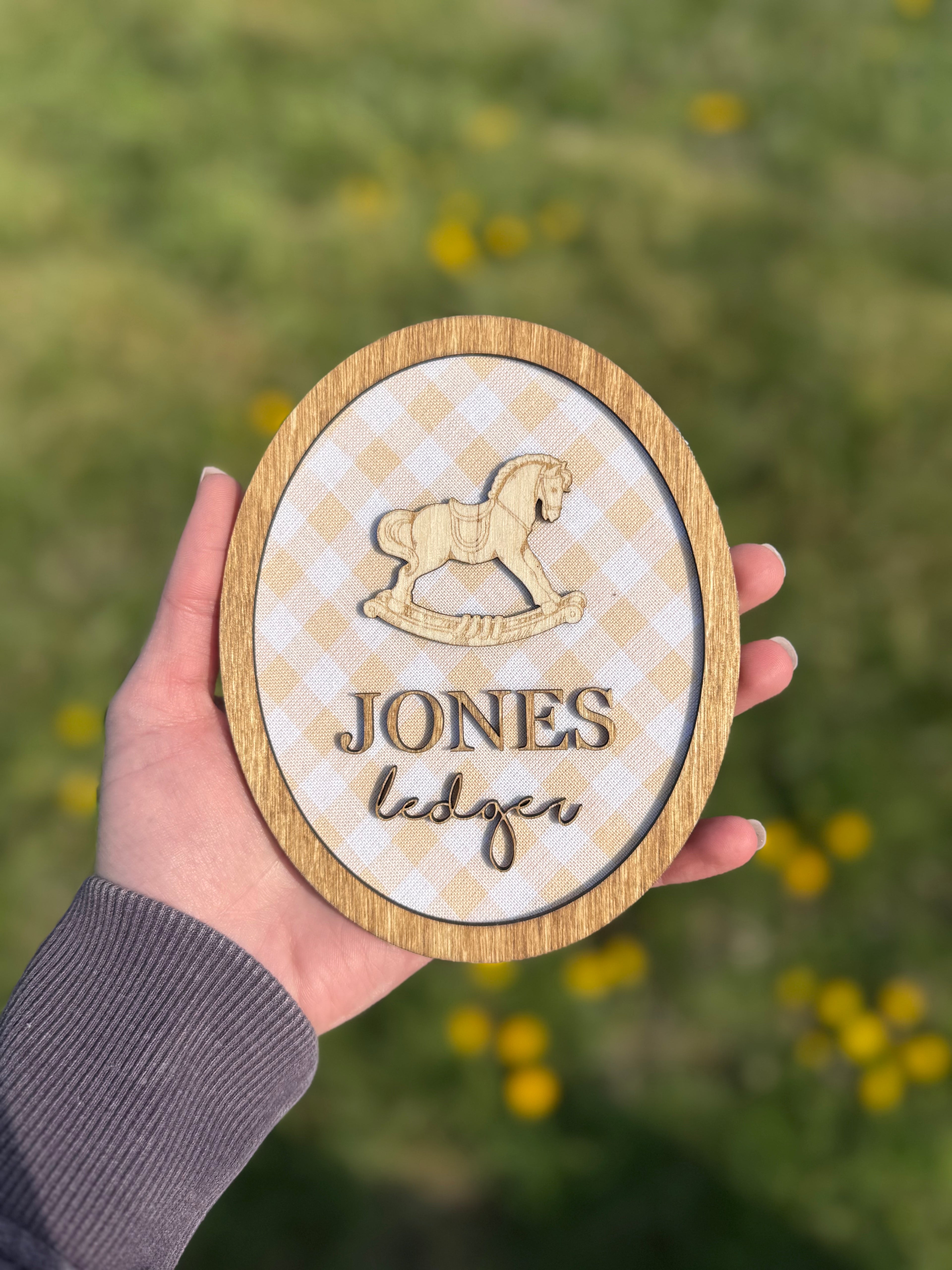 Custom Fabric Name Plaque