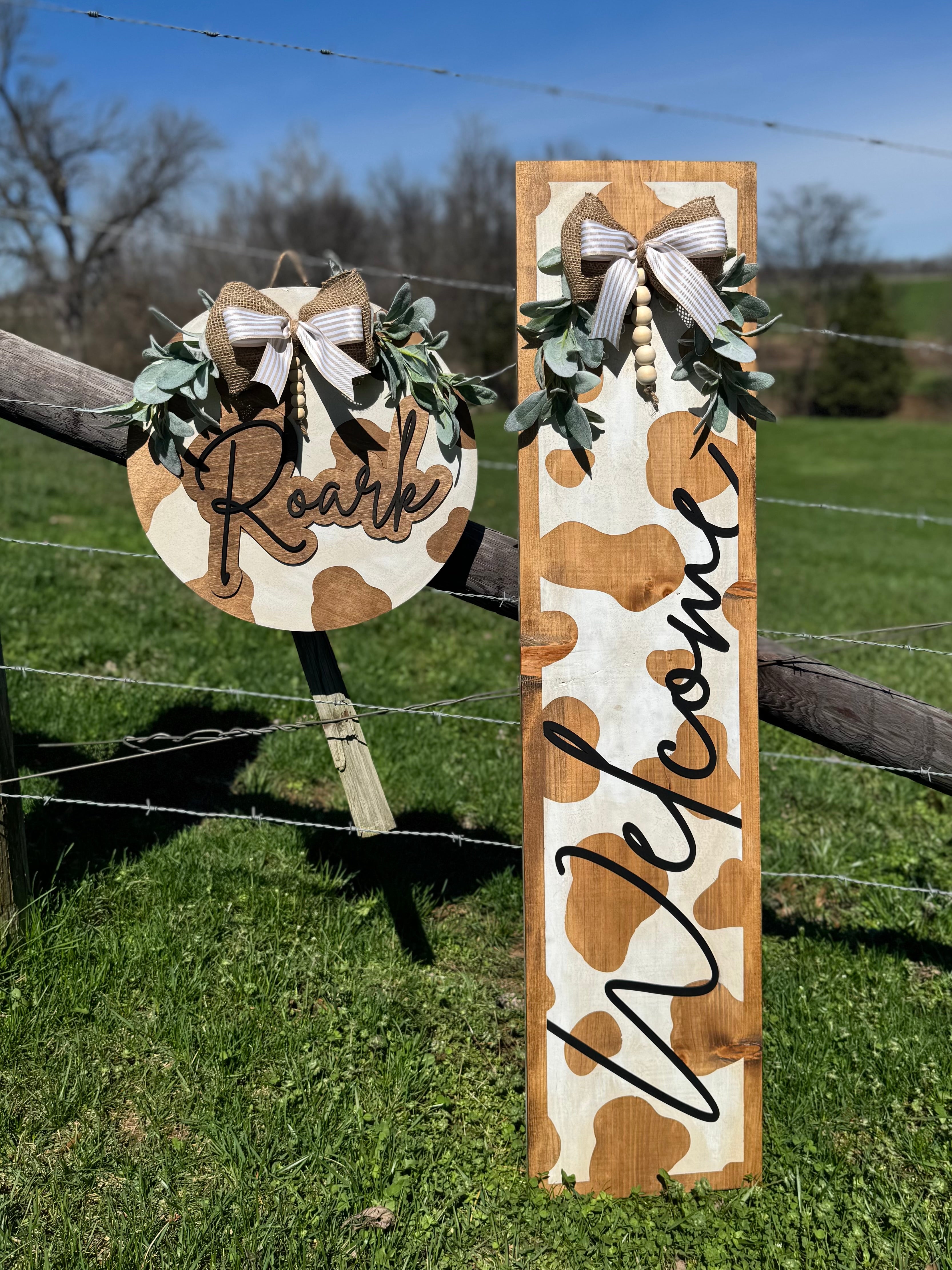 PREORDER Cow Print Porch Signs