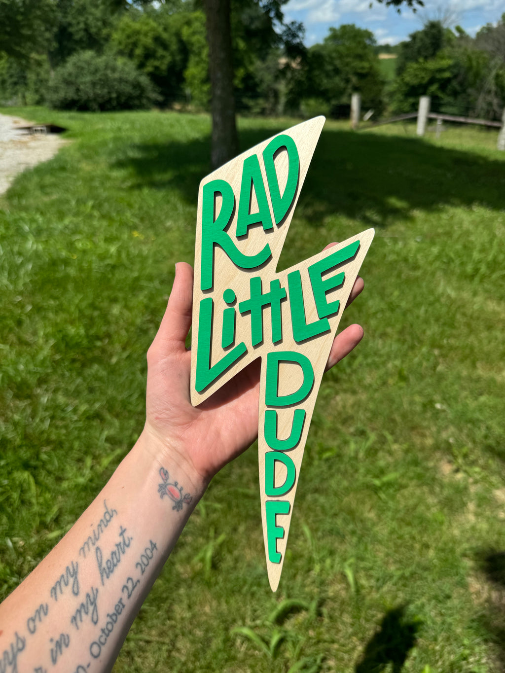 Rad Little Dude Lightning Bolt Sign Wall Decor | Boys Room | Groovy Room Signs | Toddler Decorations | Big Kid Room | Trendy Kids | Babies