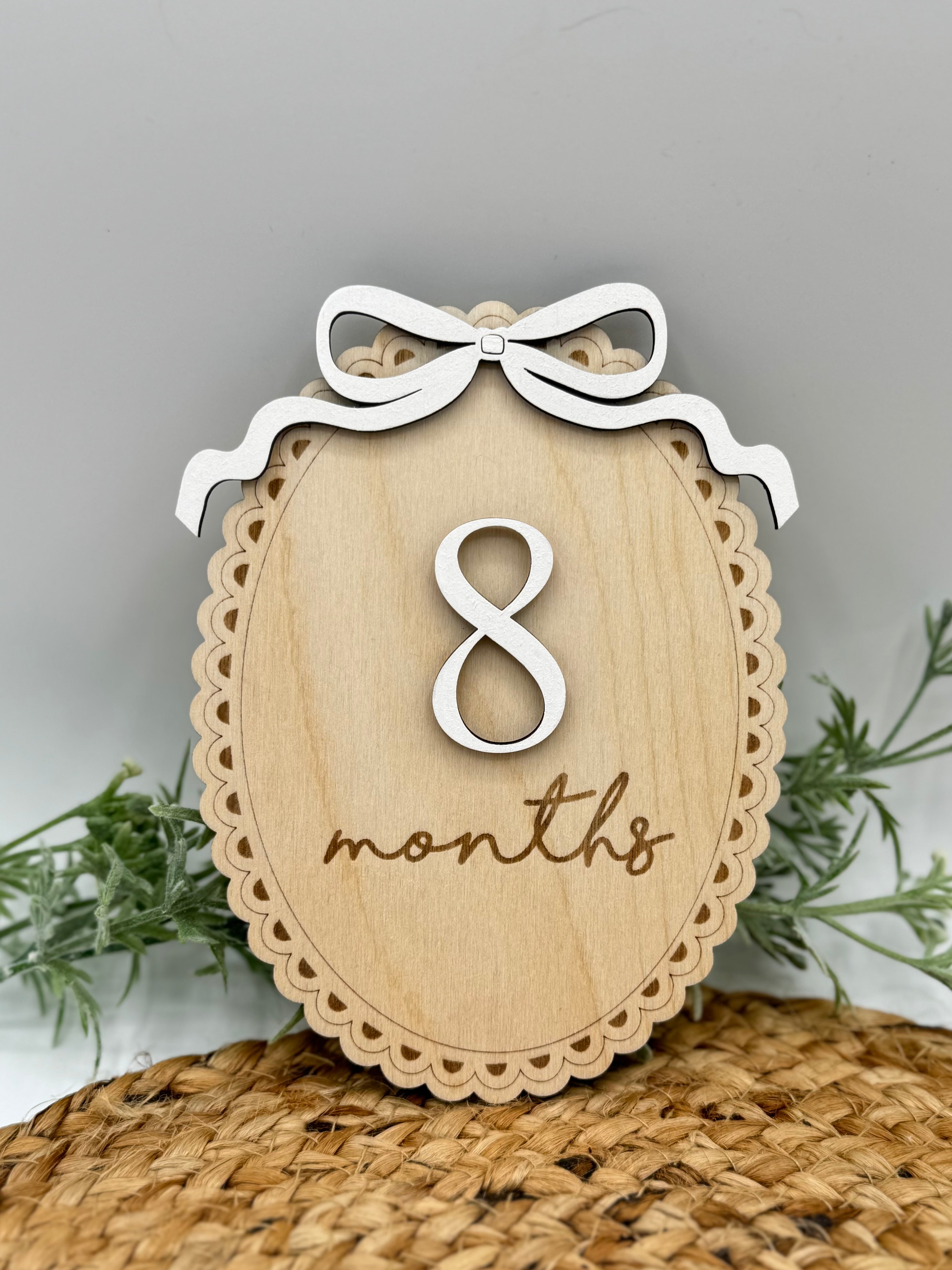 Vintage Bow Baby Monthly Milestone Card Signs