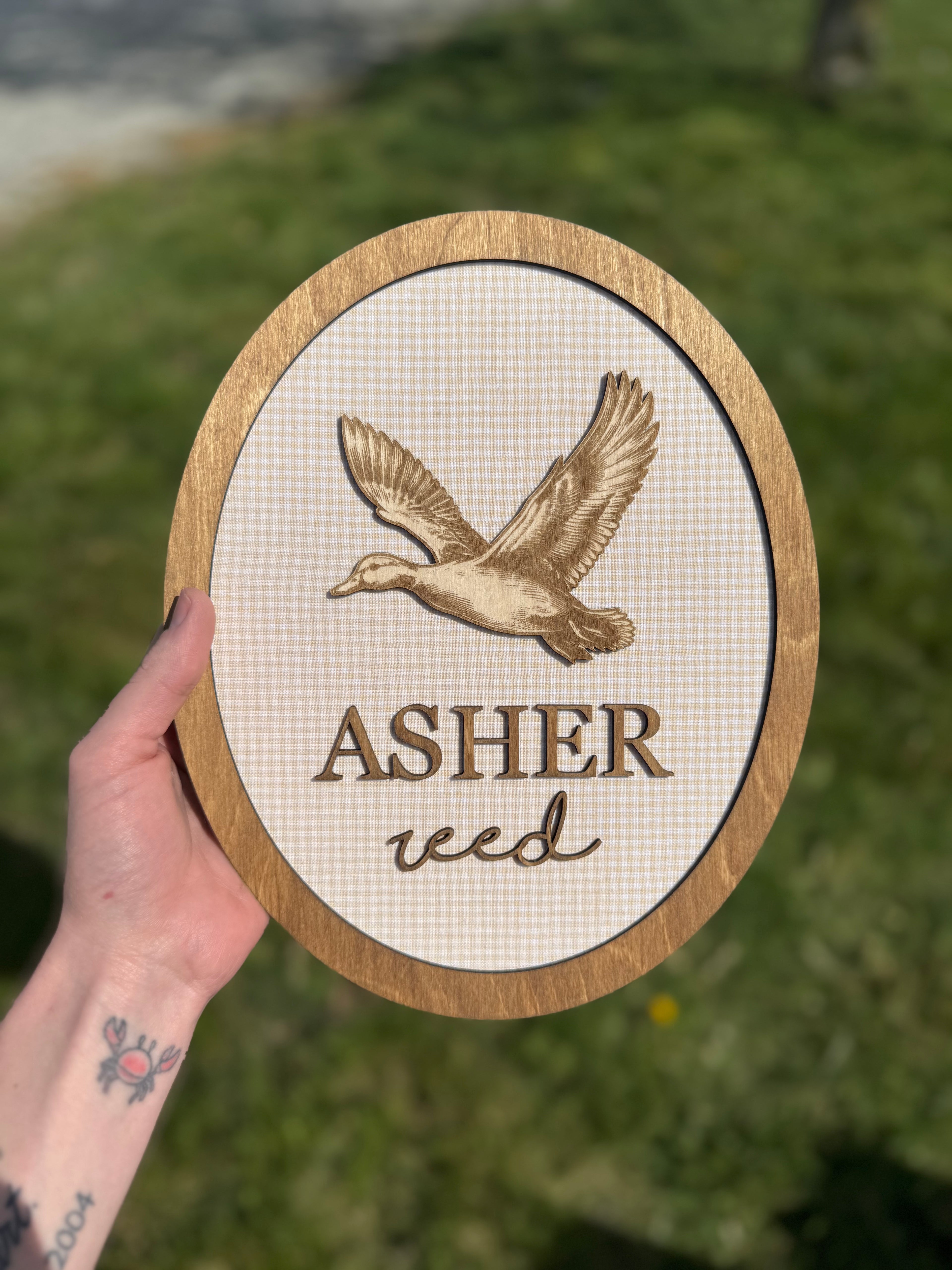 Custom Fabric Name Plaque