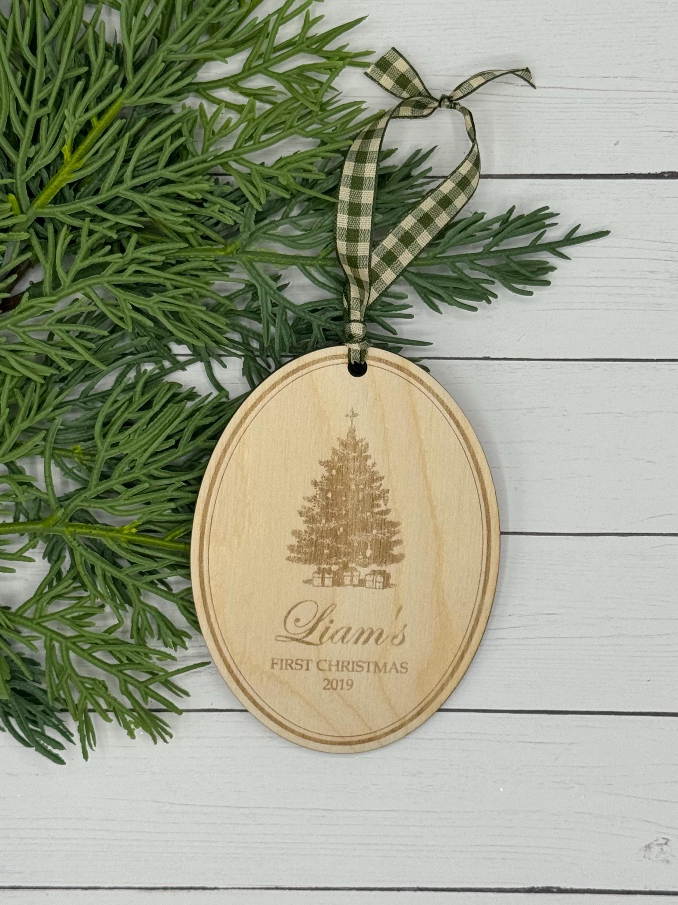 Personalized Baby’s First Christmas Ornament | Custom Ornament | Gift | Keepsake | Holiday Decor | Stocking Tag | Vintage | Antique | Classy