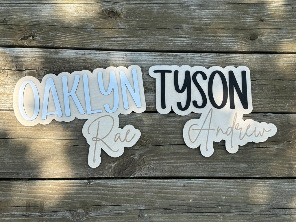 Custom Cut Name Plaque | Birth Announcement Sign