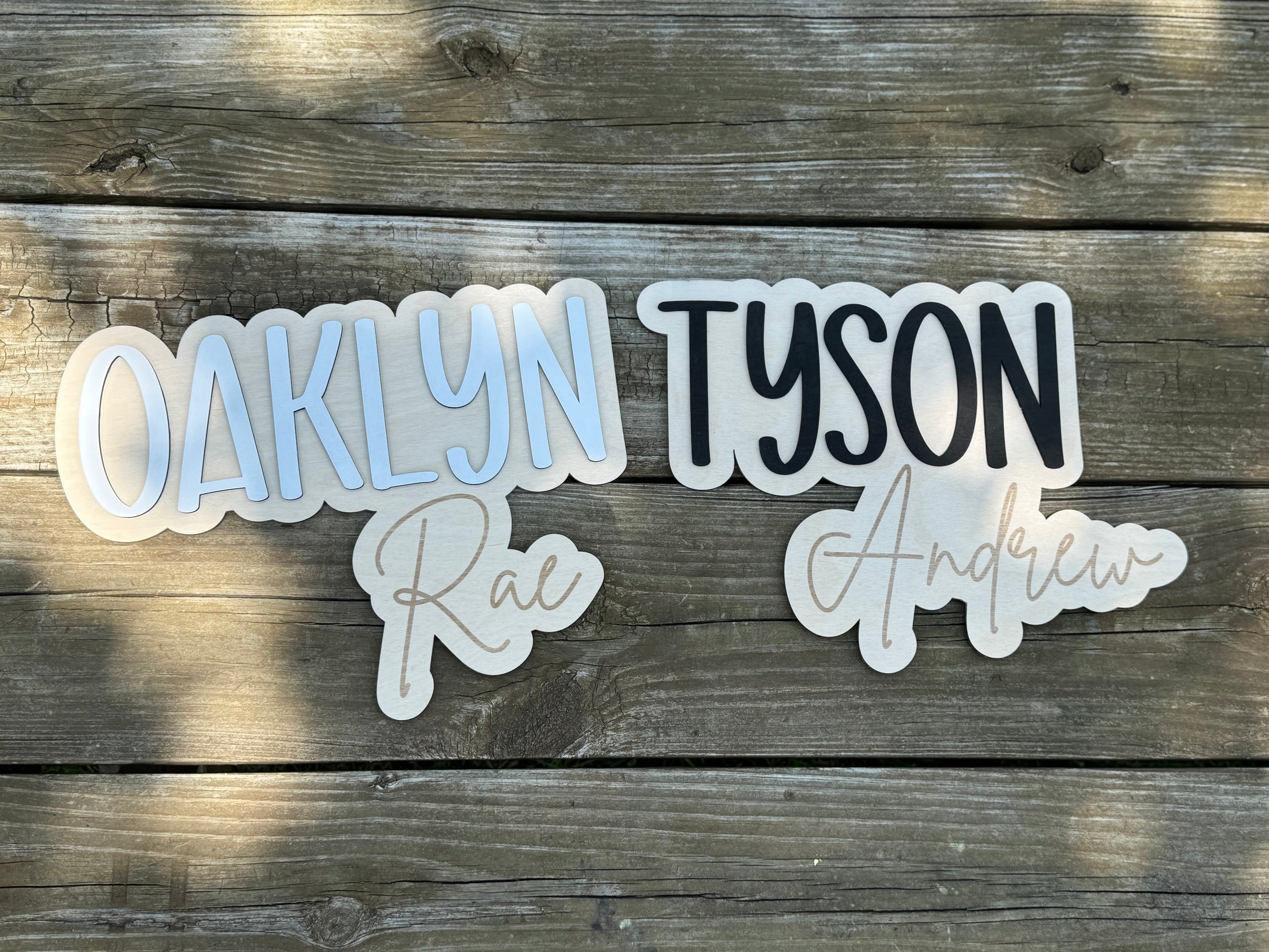 Custom Cut Name Plaque | Birth Announcement Sign