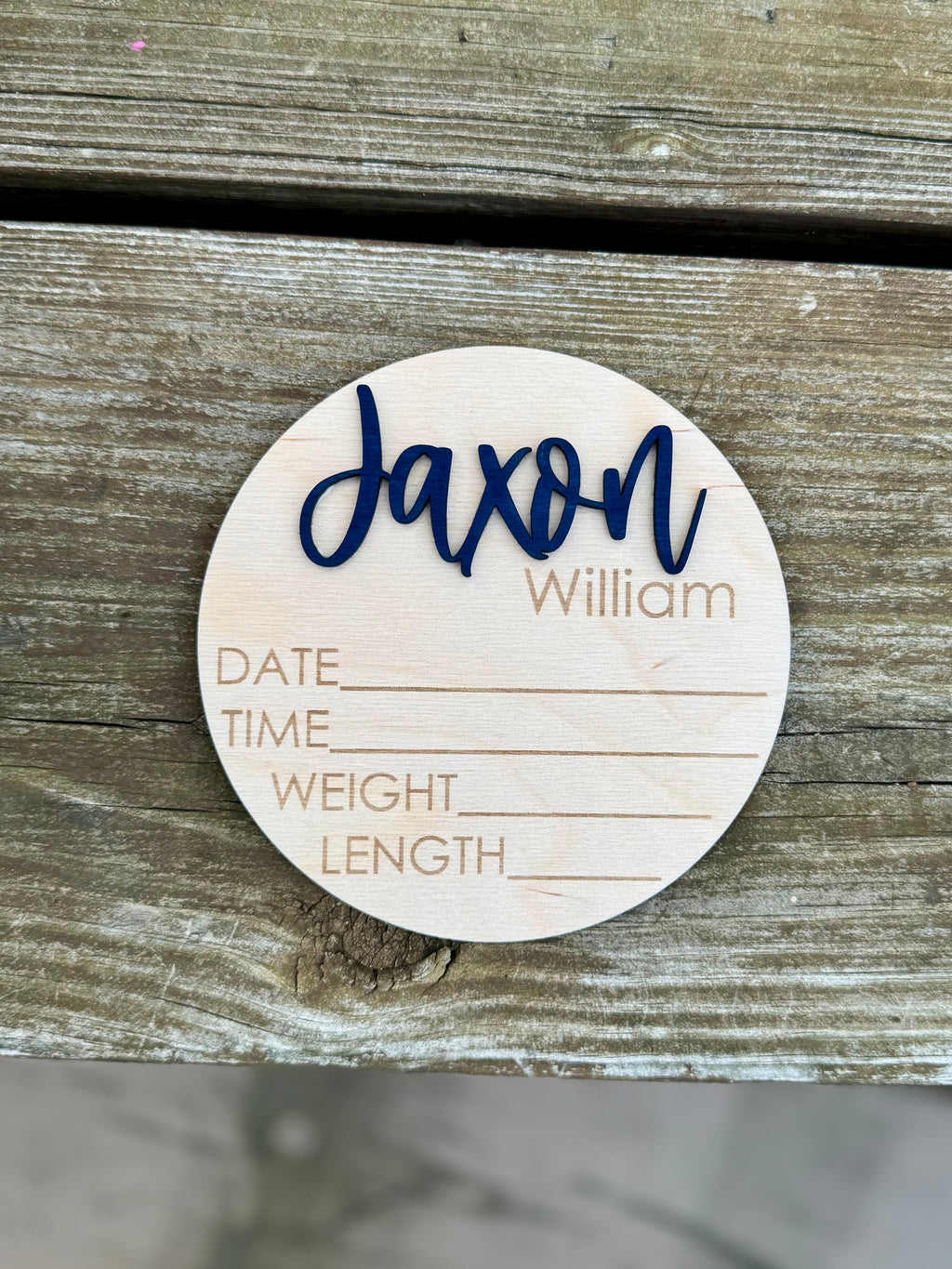 Simple Custom Birth Announcement Plaque