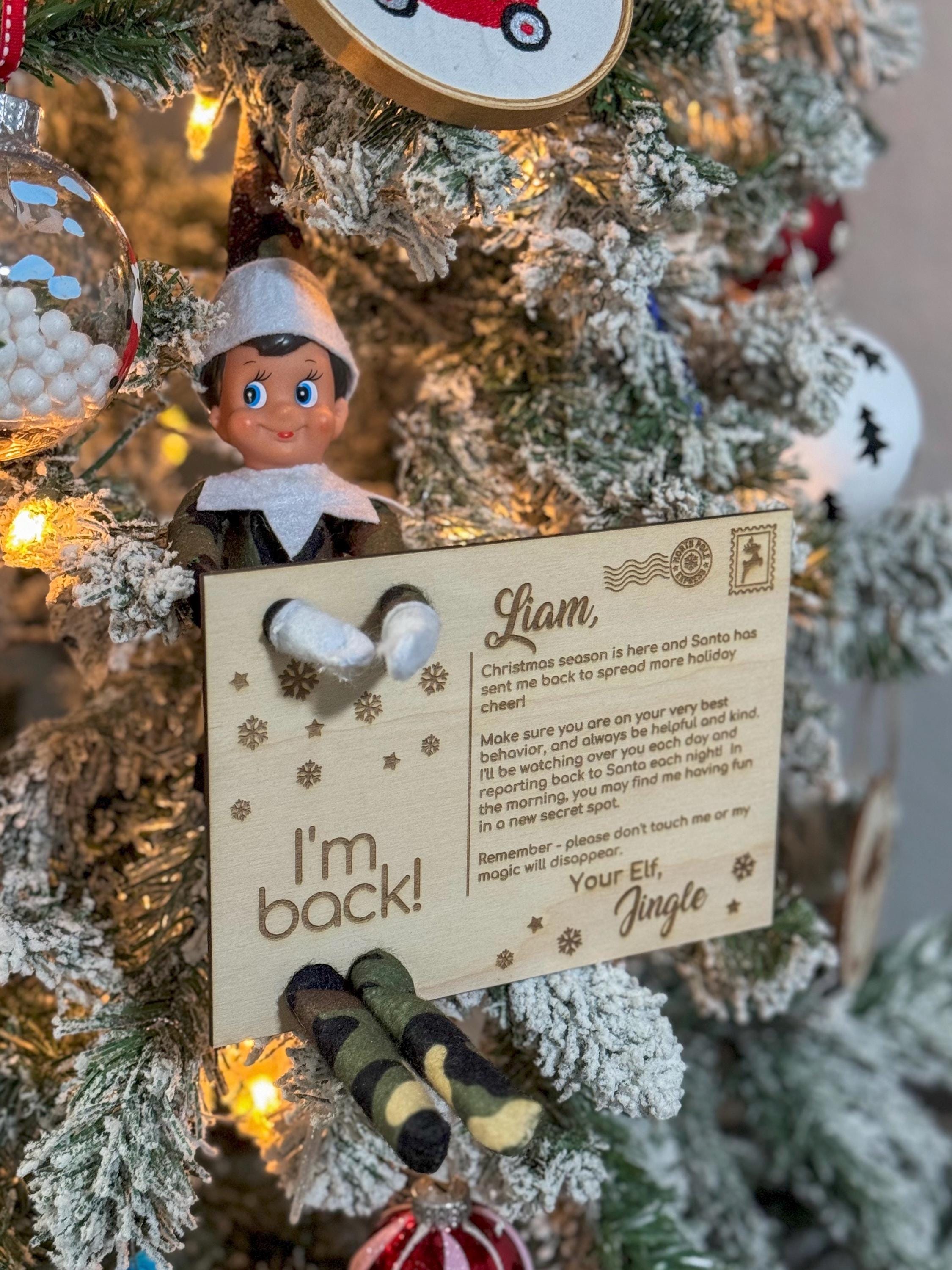 Welcome Back Elf Postcard | Naughty or Nice | Elf Surveillance | Tree Decor | Holiday | Christmas Present | Kids Gift | Xmas Eve | Santa Cam