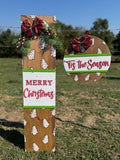 Christmas Tree Cake Porch Set | Decor | Door Hanger | Porch Leaner | Winter Decorations | Custom Sign | Welcome | Merry Christmas | Tis The
