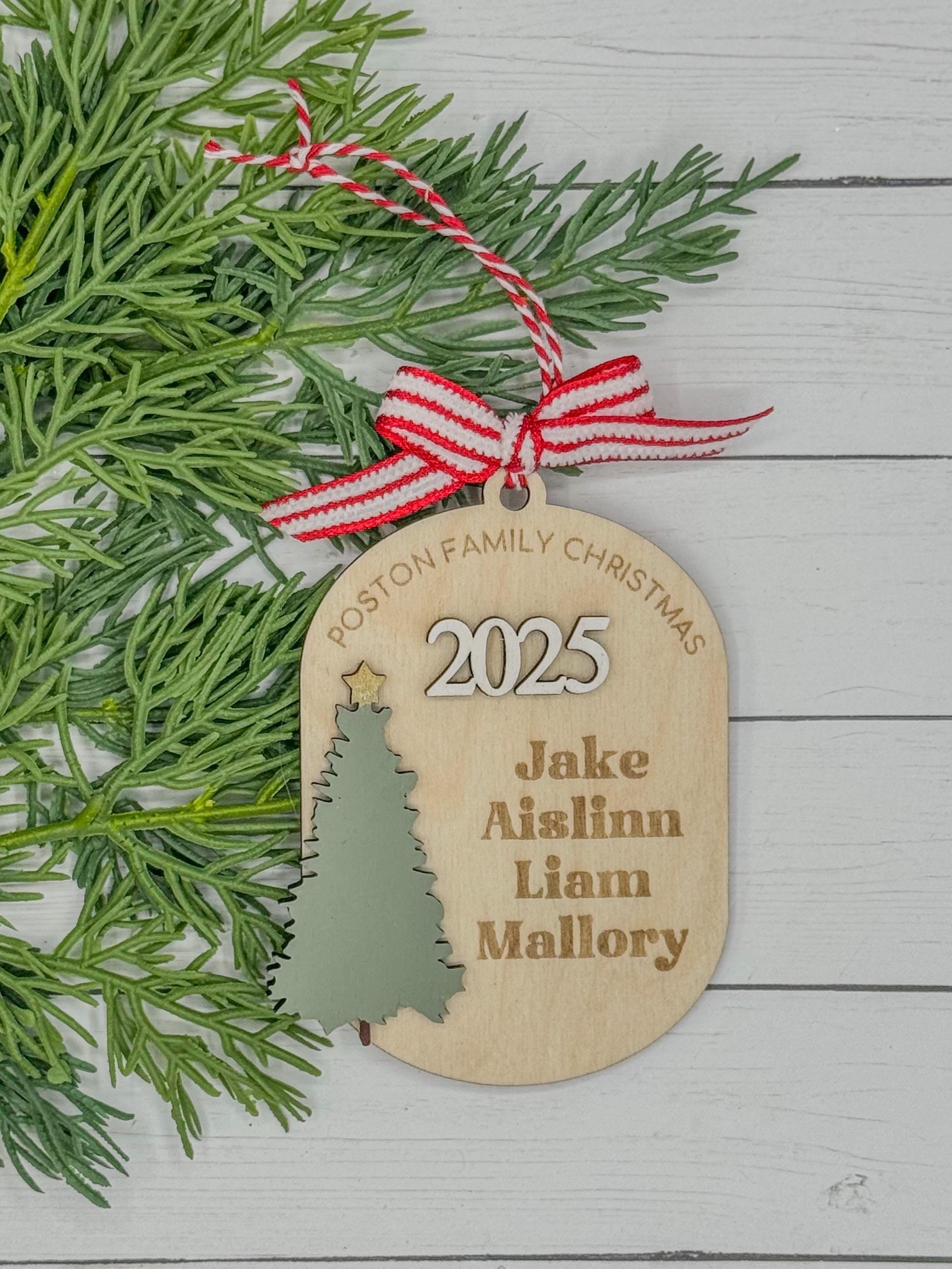 Personalized Family Wood Christmas Ornament | Custom Ornament | Christmas Gift | Keepsake | Holiday Decor | Stocking Tag | Memorabilia