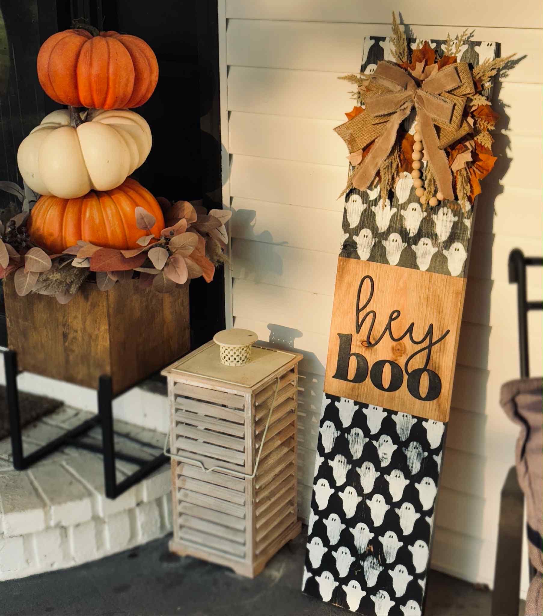 Happy Halloween Porch Set | Decor | Ghosts | Door Hanger | Porch Leaner | Fall Decorations | Boho | Custom Sign | October 31st | Porch