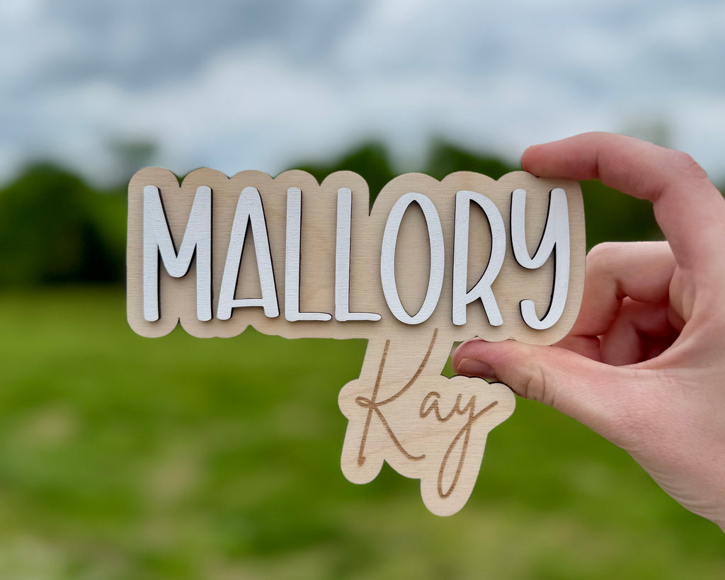 Custom Cut Name Plaque | Birth Announcement Sign