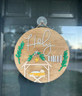 Holy Night Door Hanger | Nativity Scene | Snow Decor | First Christmas | Religious | Christ | December 25 | Seasonal Decorations | Winter