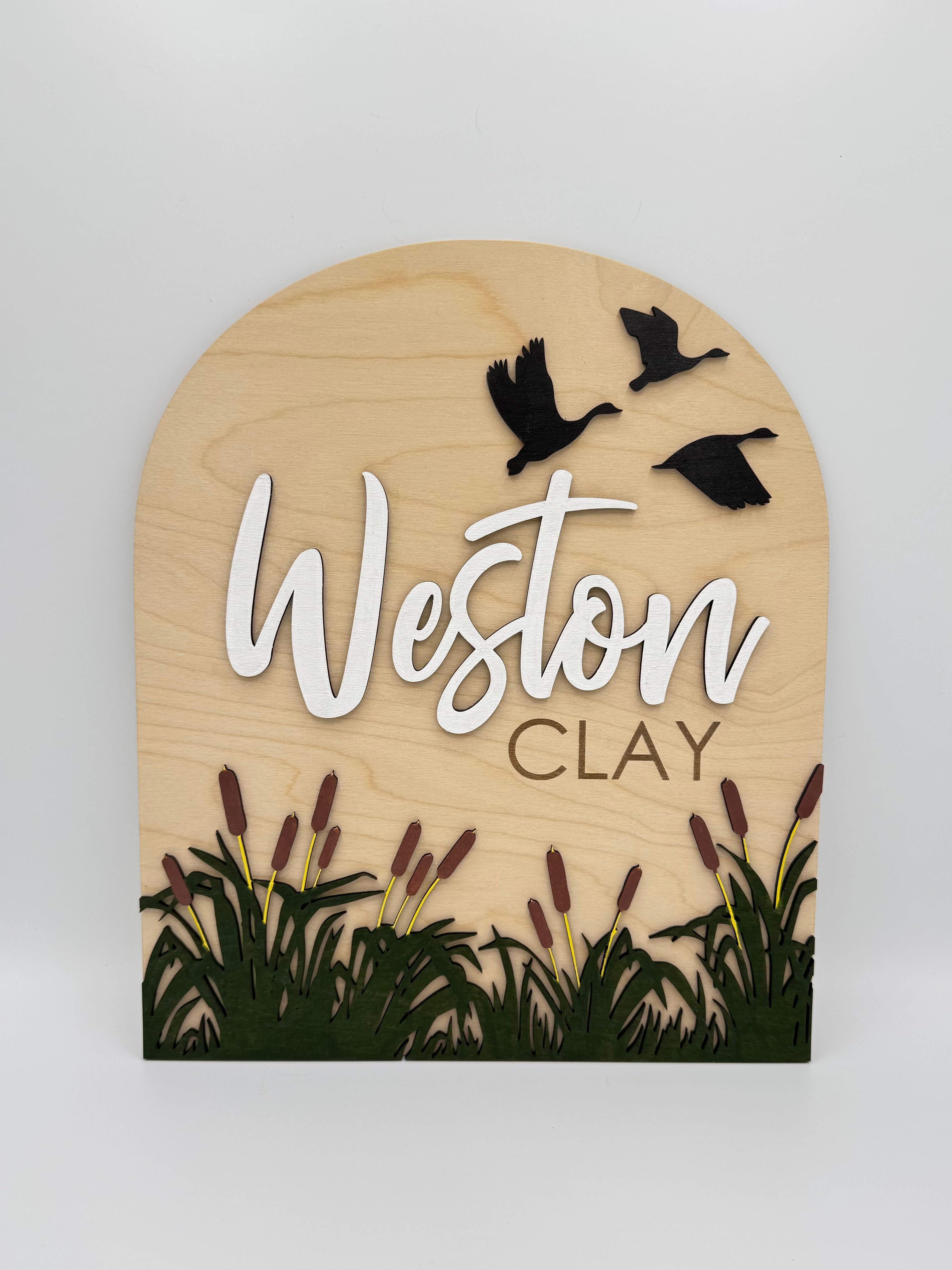 Duck Hunting Custom Birth Announcement Plaque